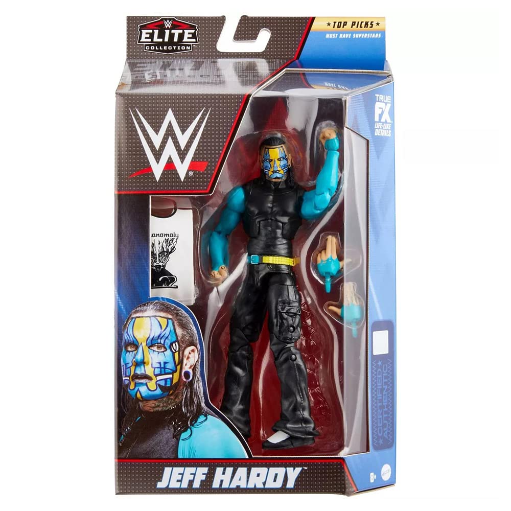 Foto 2 pulgar | Figura De Acción Mattel Wwe Jeff Hardy Top Picks Elite De 6 Pulgadas - Venta Internacional.