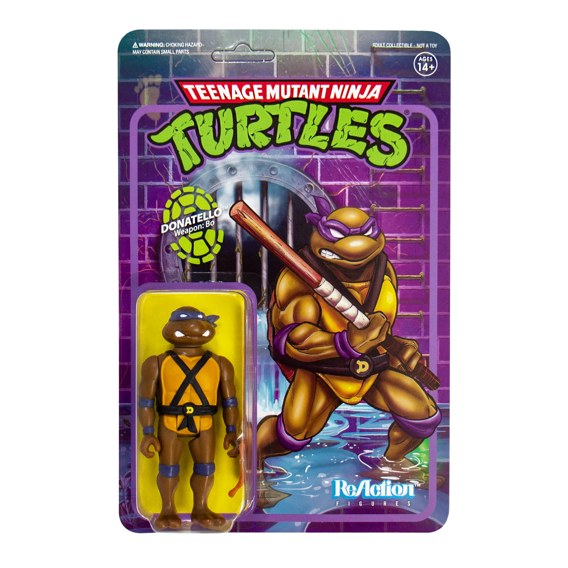 Figura De Acción Super 7 Reaction Tmnt Donatello Con Bo Staff - Venta Internacional.