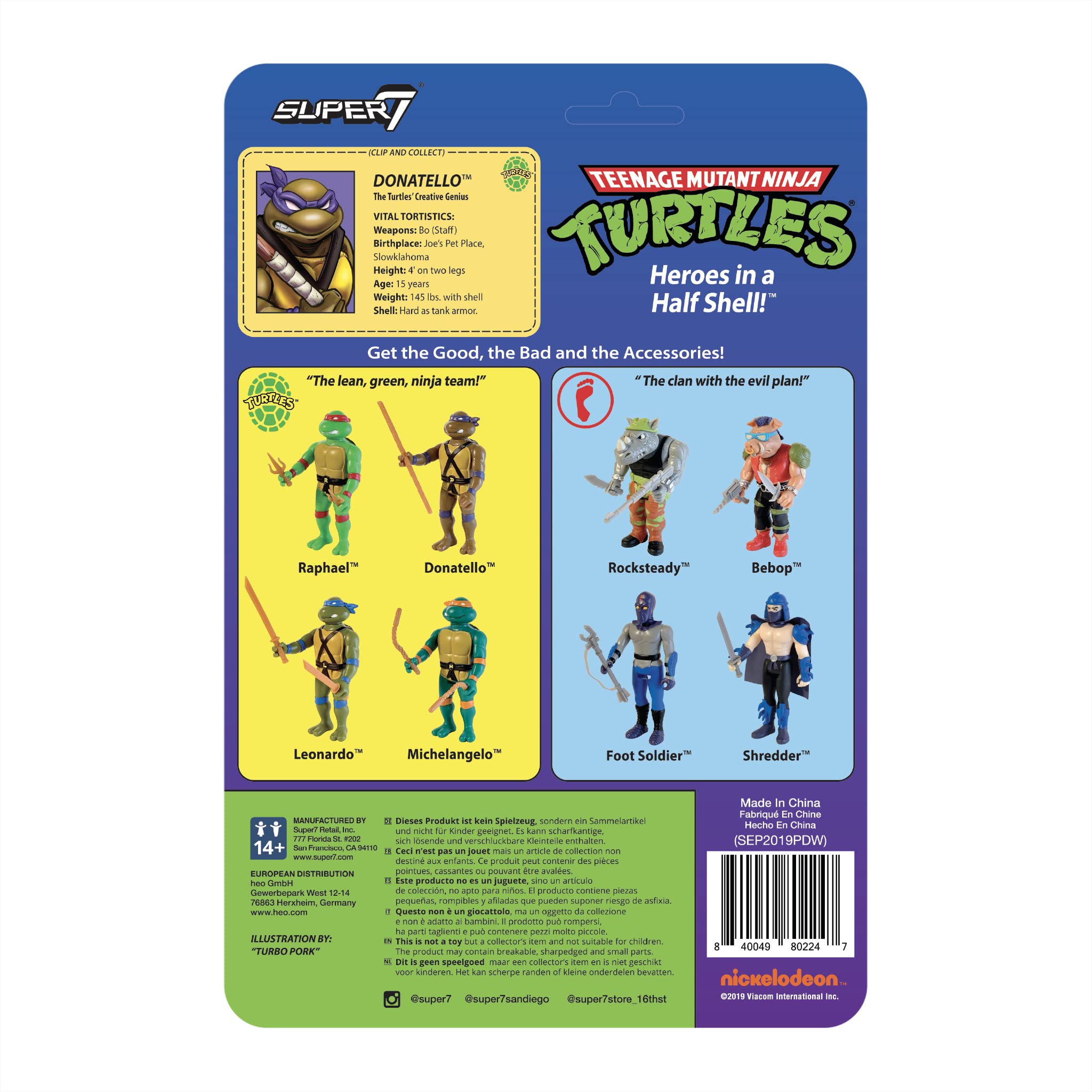 Foto 5 pulgar | Figura De Acción Super 7 Reaction Tmnt Donatello Con Bo Staff - Venta Internacional.