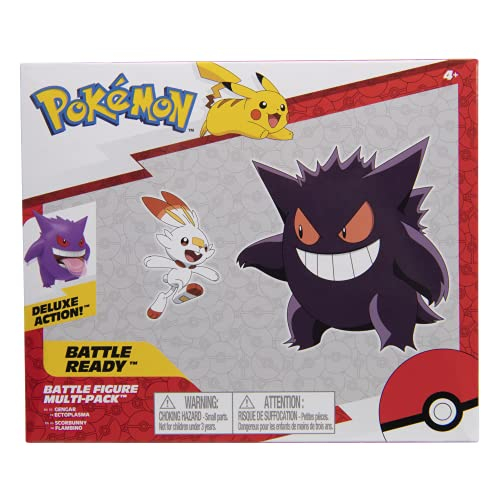 Foto 3 pulgar | Figuras De Combate De Pokémon De Juguete, Paquete De 2 Unidades, Gengar Y Scorbunny Kids 4+ - Venta Internacional.