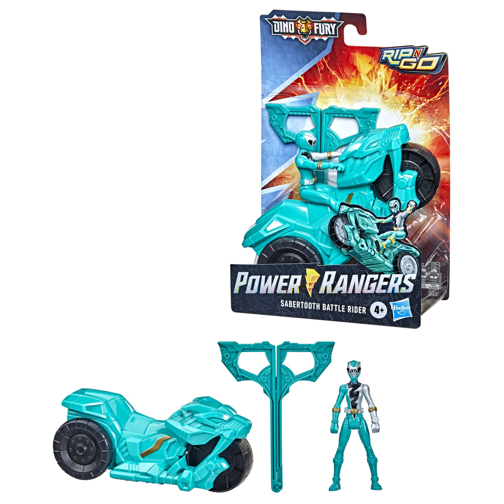 Foto 5 pulgar | Figura Power Rangers Dino Fury Rip N Go Sabertooth Battle Rider - Venta Internacional