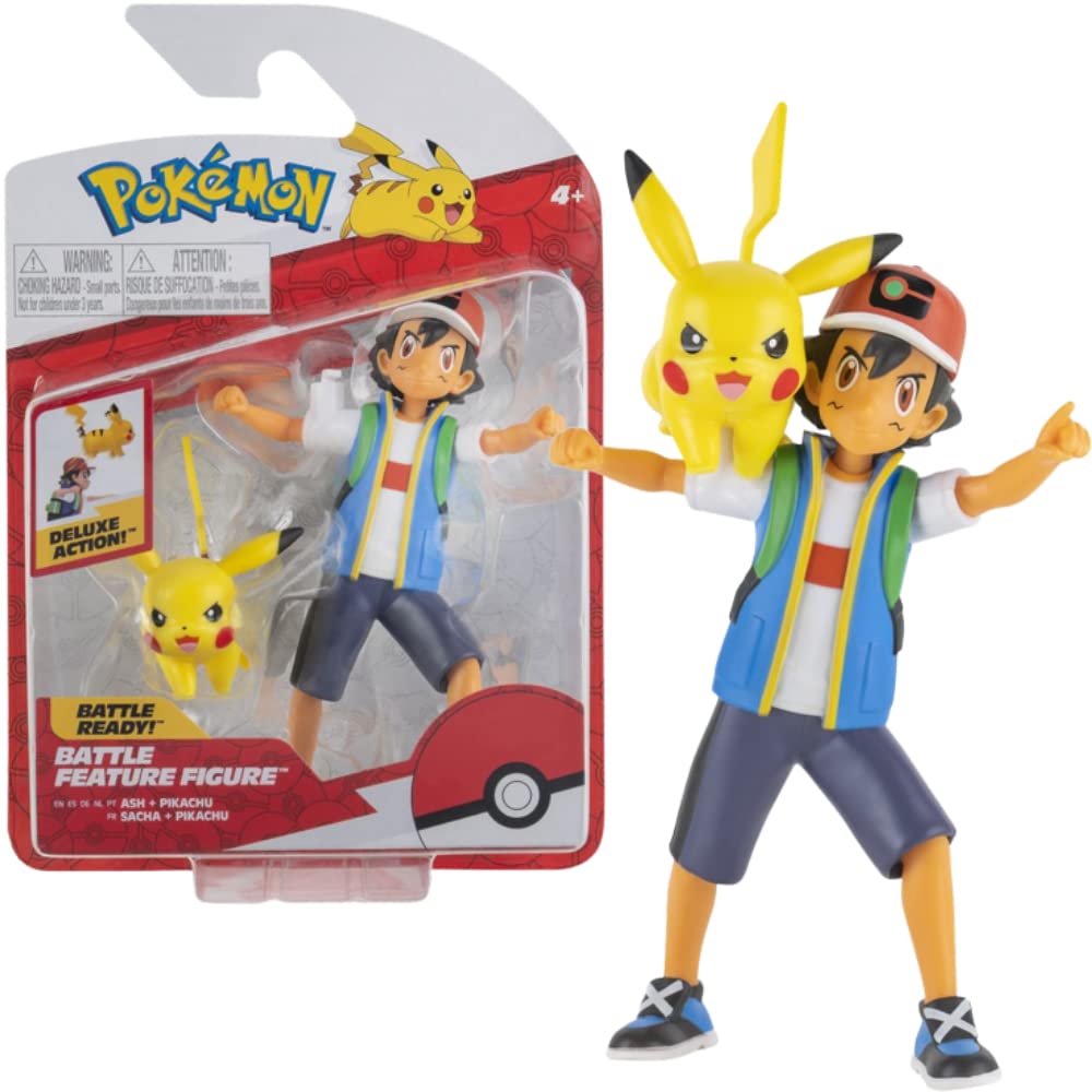 Foto 2 pulgar | Figura De Acción Pokémon Battle Feature Ash De 11,4 Cm Con Pikachu - Venta Internacional.