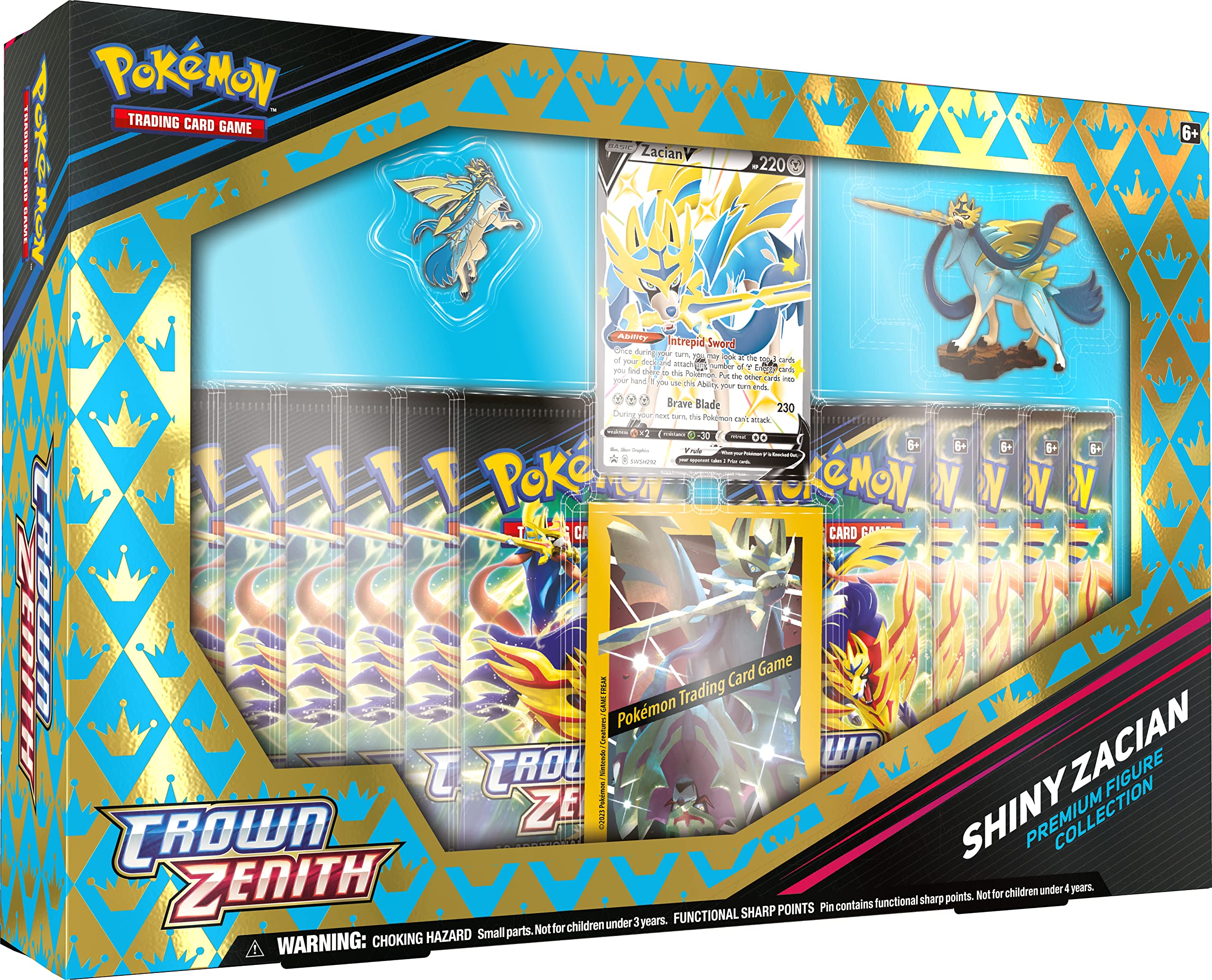 Foto 2 pulgar | Colección De Figuras Pokemon Crown Zenith Shiny Zacian V - Venta Internacional.