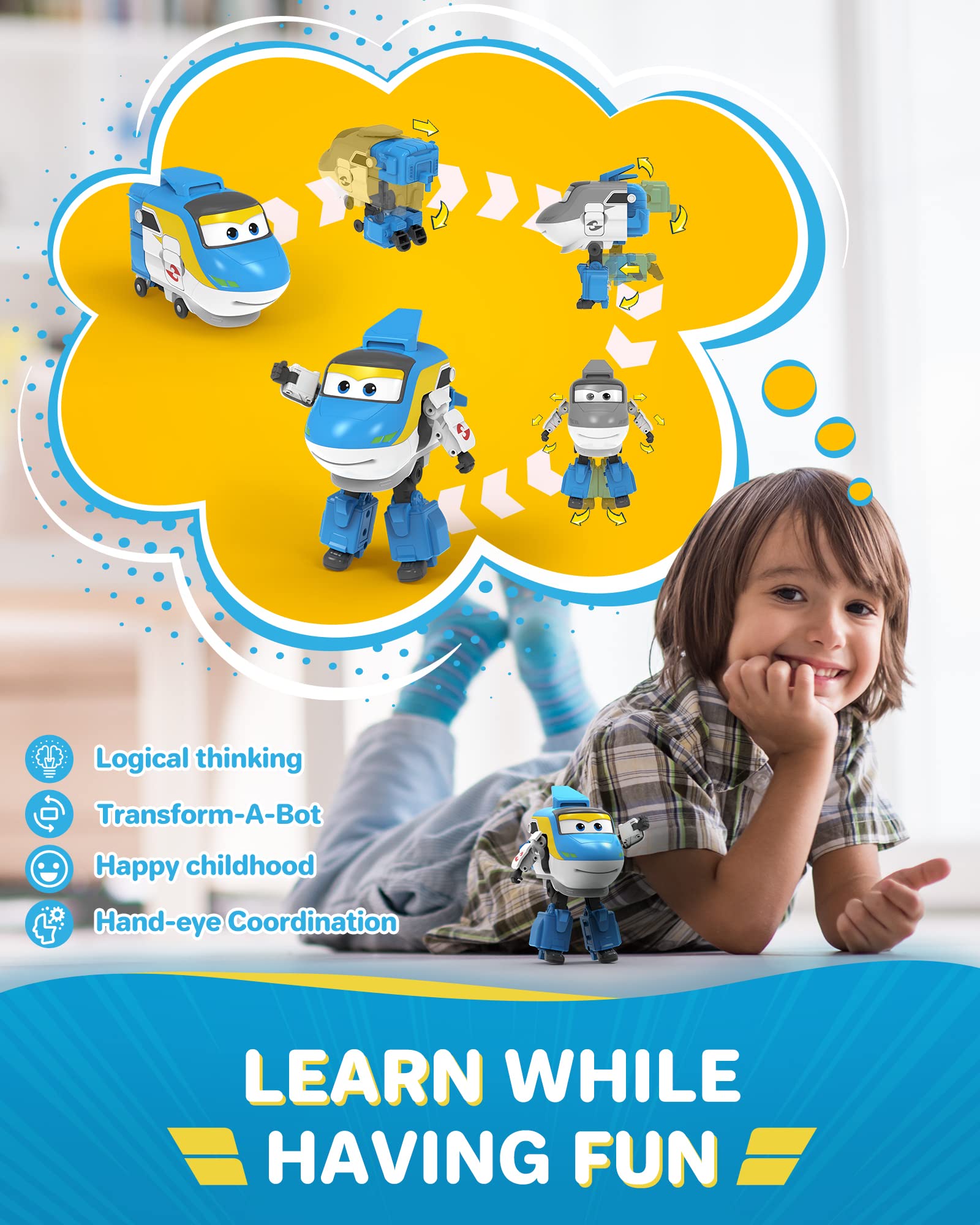 Foto 5 pulgar | Toy Super Wings Tony Transformer Train De 12,7 Cm Para Niños - Venta Internacional.