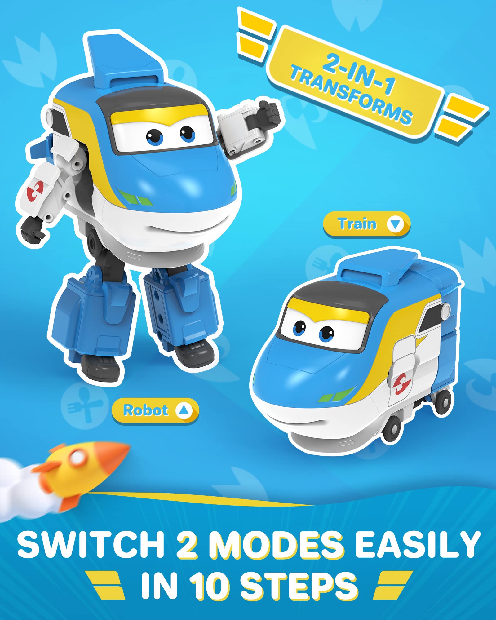 Foto 8 pulgar | Toy Super Wings Tony Transformer Train De 12,7 Cm Para Niños - Venta Internacional.