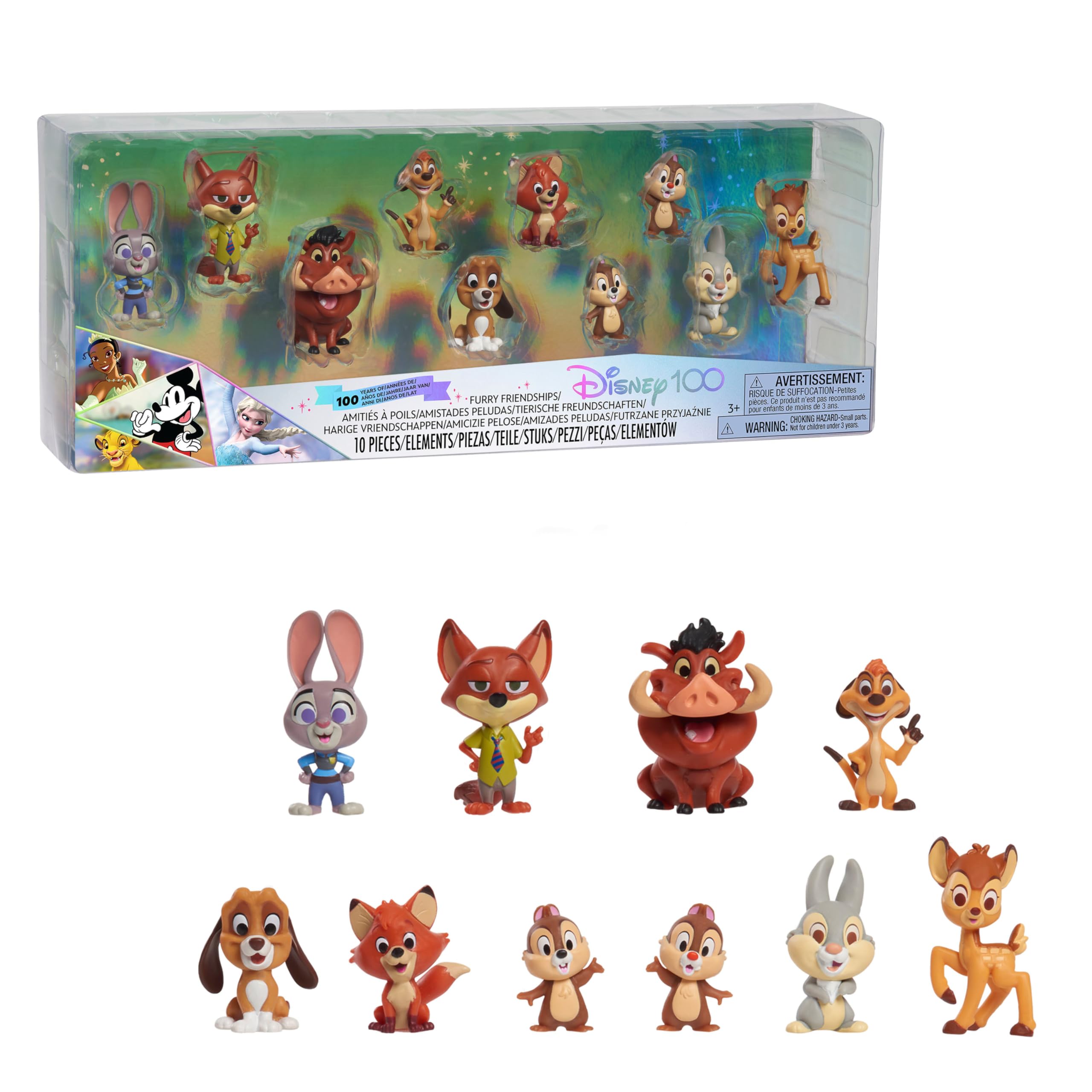 Foto 2 pulgar | Set De Figuras Just Play Disney 100 Years Of Furry Friendships - Venta Internacional.