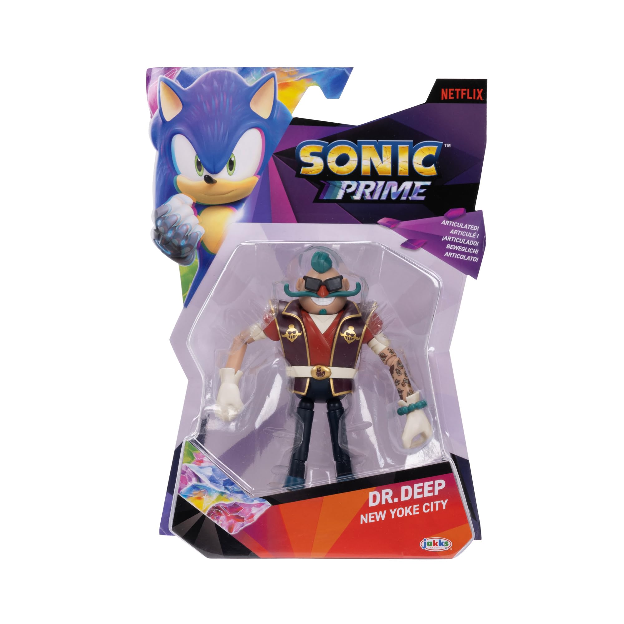 Foto 4 pulgar | Figura De Acción Sonic The Hedgehog Sonic Prime Dr. Deep 13cm - Venta Internacional.