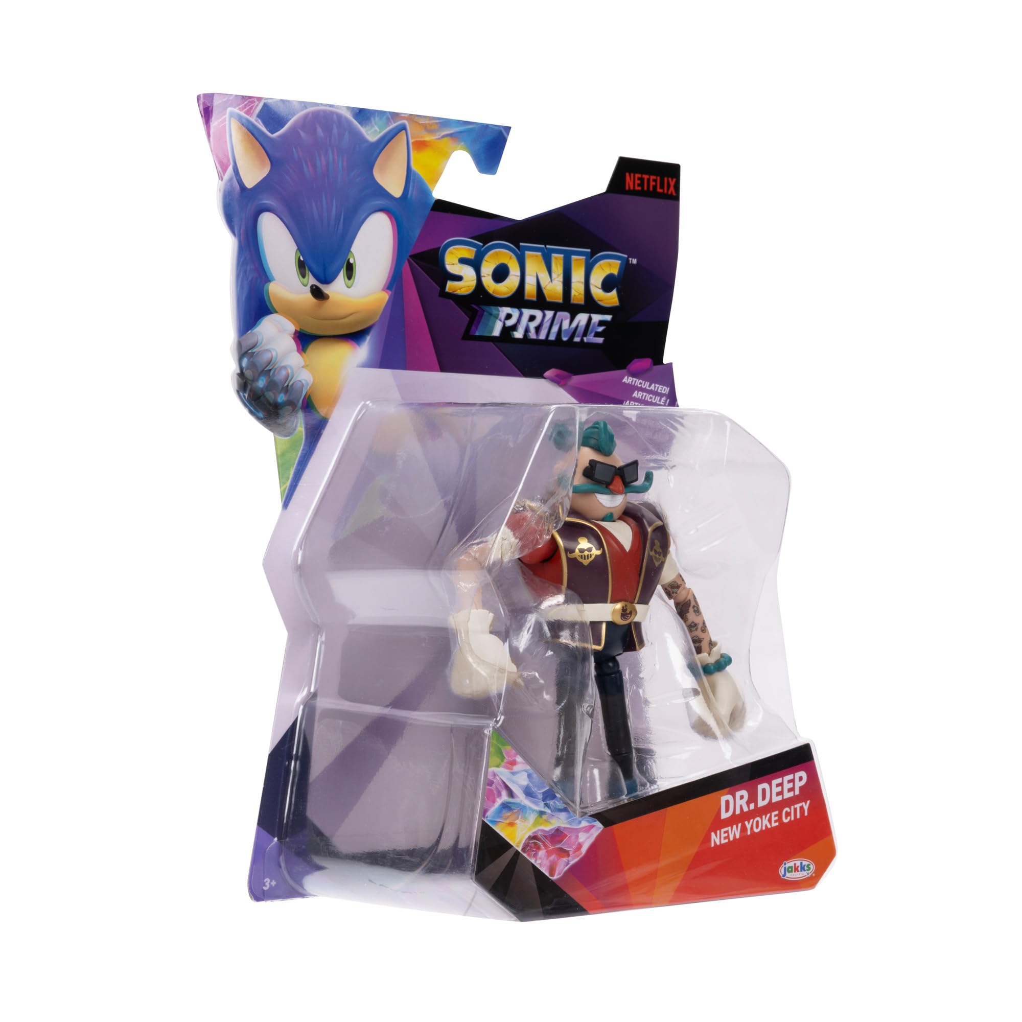 Foto 5 | Figura De Acción Sonic The Hedgehog Sonic Prime Dr. Deep 13cm - Venta Internacional.