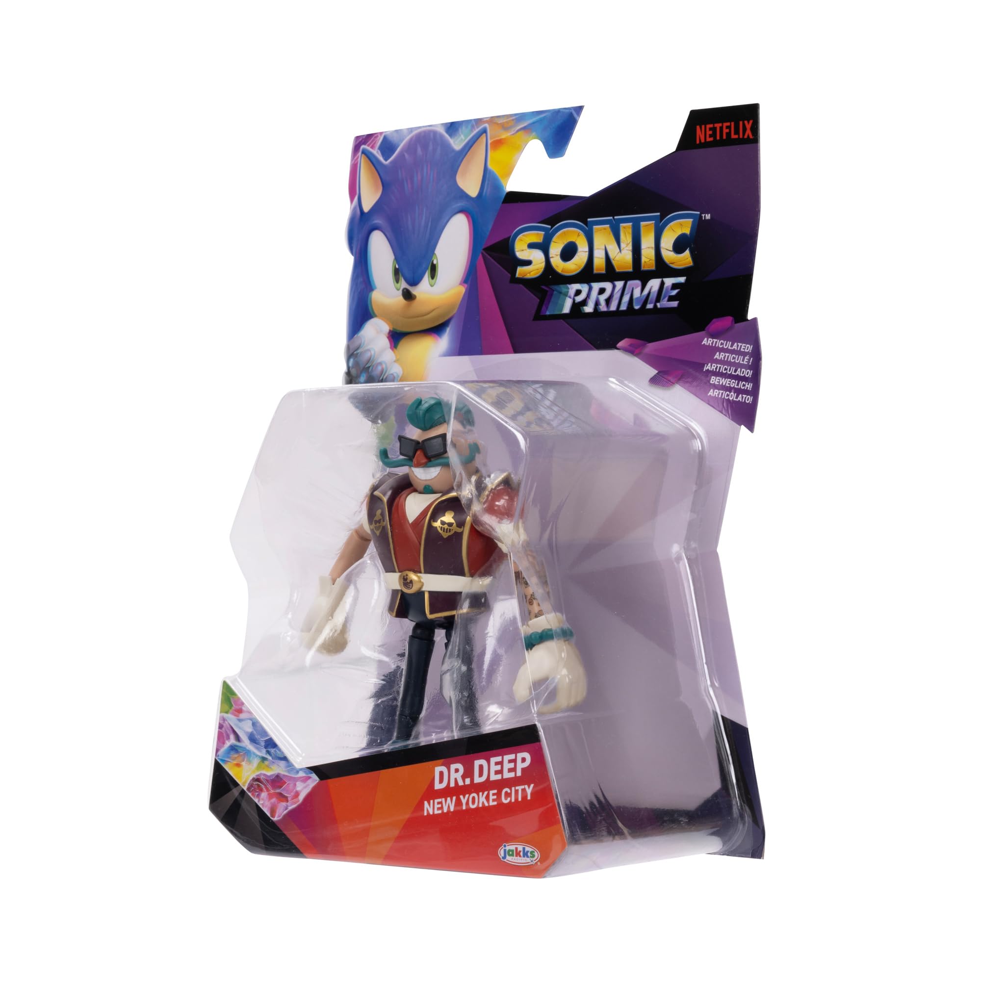 Foto 7 pulgar | Figura De Acción Sonic The Hedgehog Sonic Prime Dr. Deep 13cm - Venta Internacional.