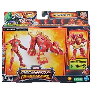 Foto 2 | Figura De Acción Marvel Mech Strike Mechasaurs Iron Man 10 Cm - Venta Internacional.