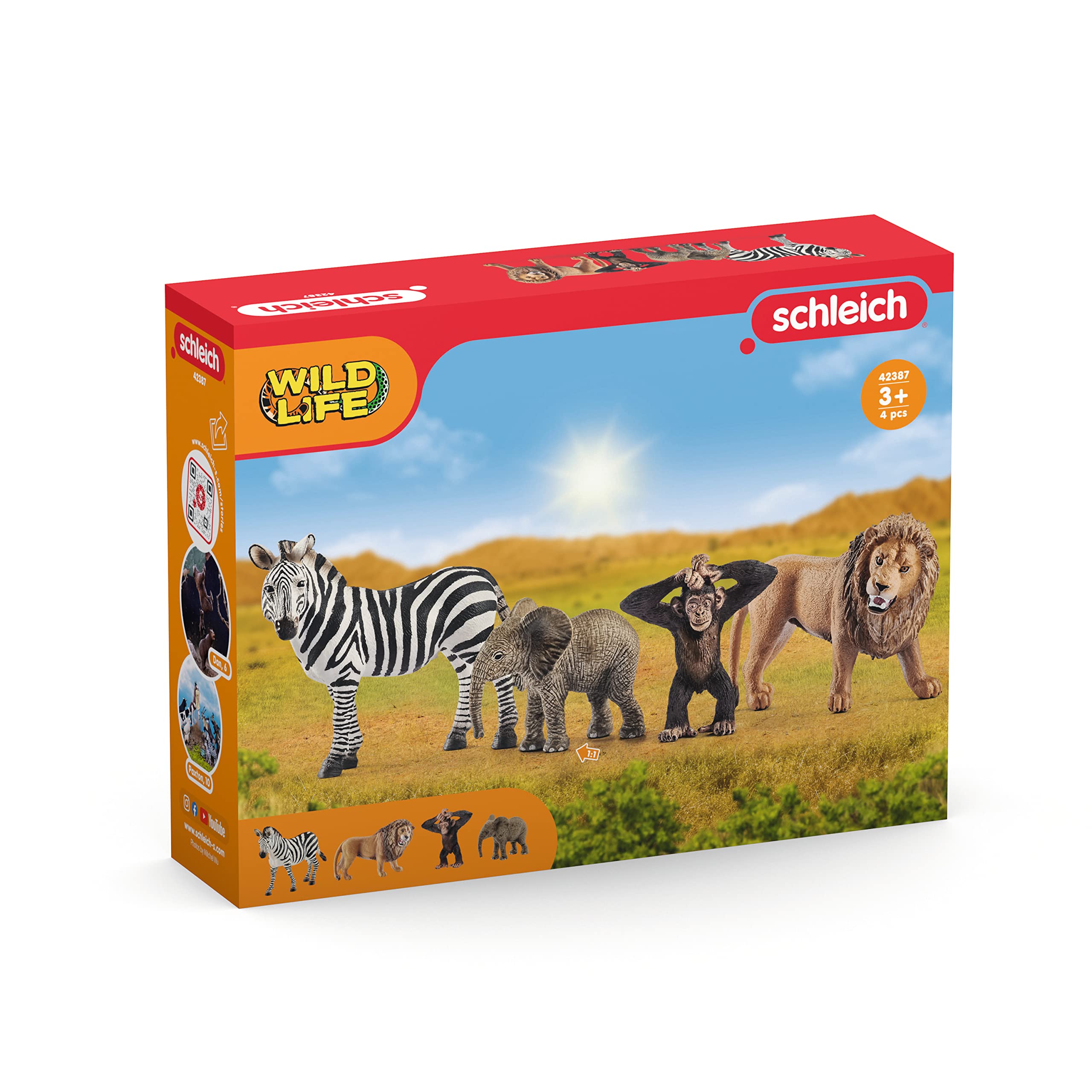 Foto 2 pulgar | Set De Juguetes Schleich Wild Life Con 4 Animales Coleccionables De Más De 3 Años - Venta Internacional.