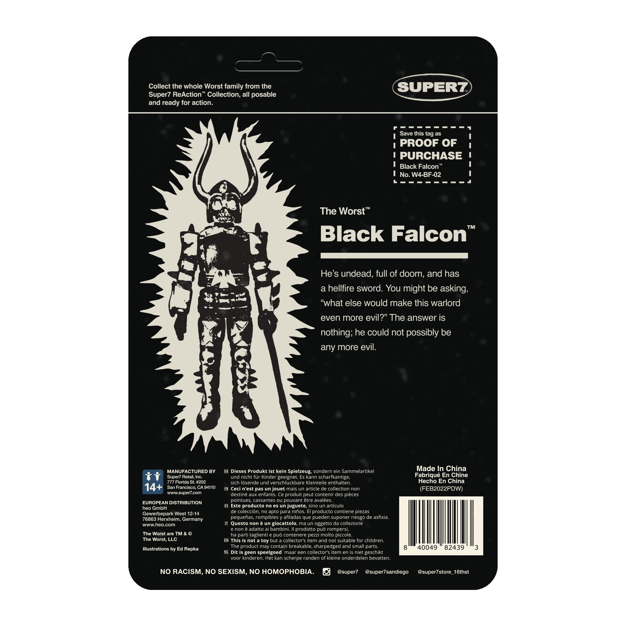 Foto 4 pulgar | Figura De Acción Super7 The Worst Black Falcon Monster Glow - Venta Internacional.