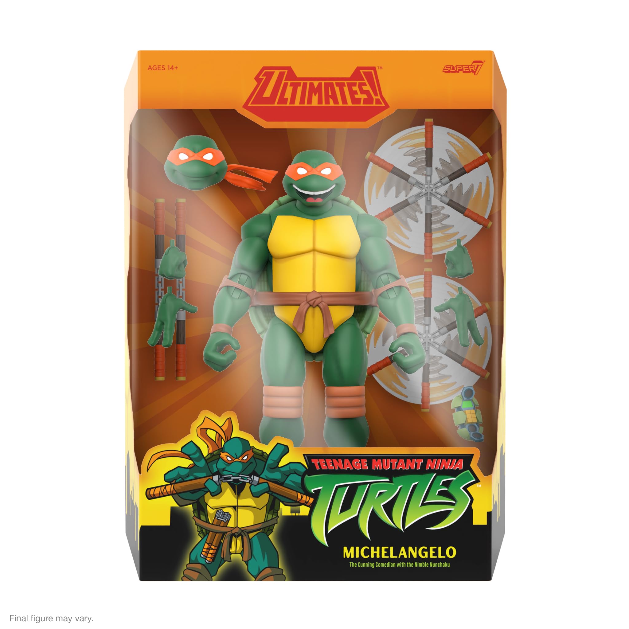 Foto 3 pulgar | Figura De Acción Super7 Ultimates! Teenage Mutant Ninja Turtles Michelangelo, 18 Cm - Venta Internacional.