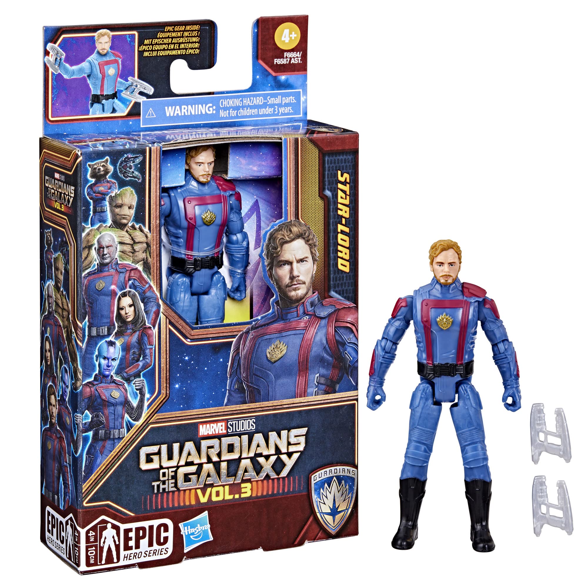 Foto 4 pulgar | Figura De Acción Marvel Epic Hero Series Guardians Star-lord - Venta Internacional.