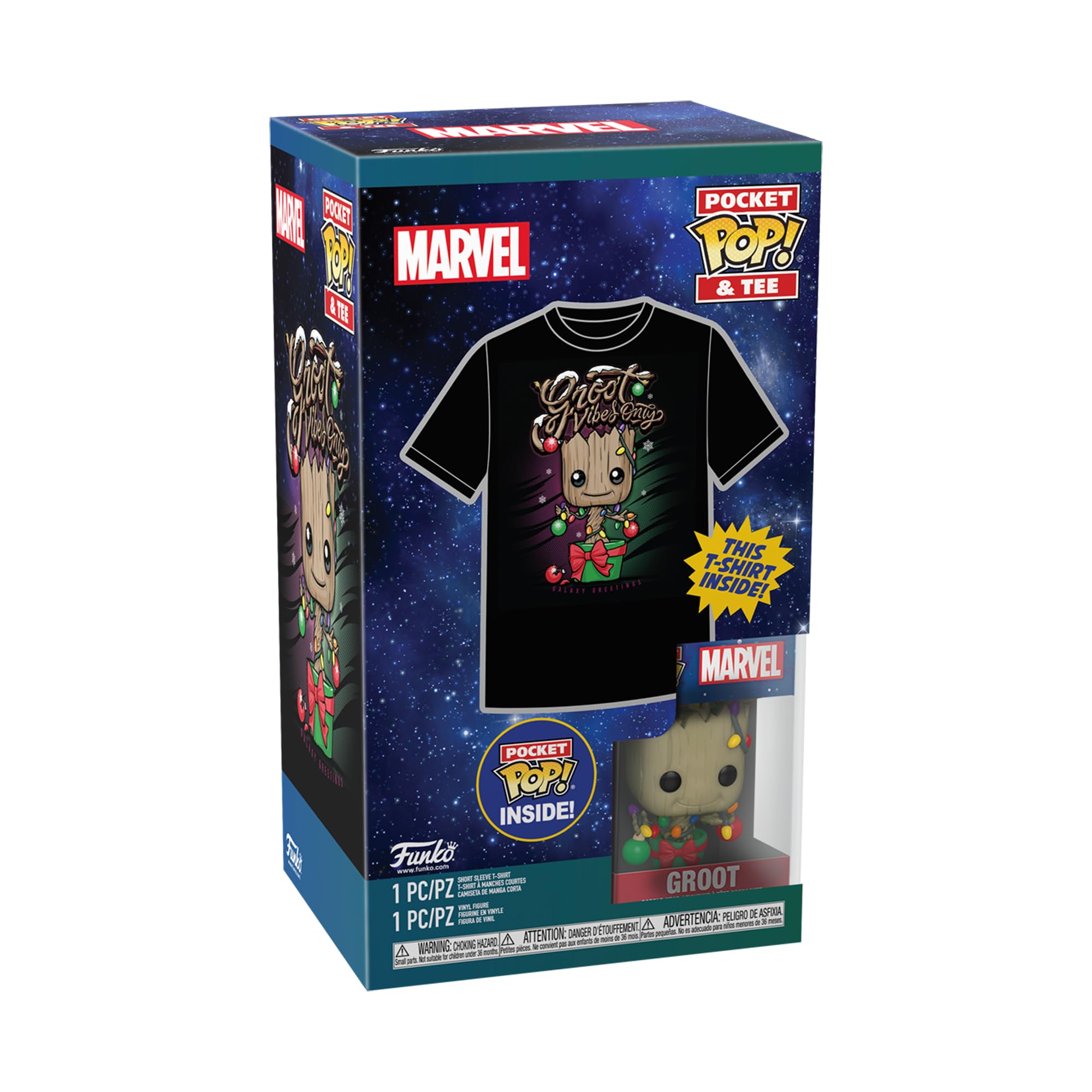 Foto 2 pulgar | ¡pocket Pop! & Tee Funko: Guardianes De La Galaxia Holiday Groot - Venta Internacional.