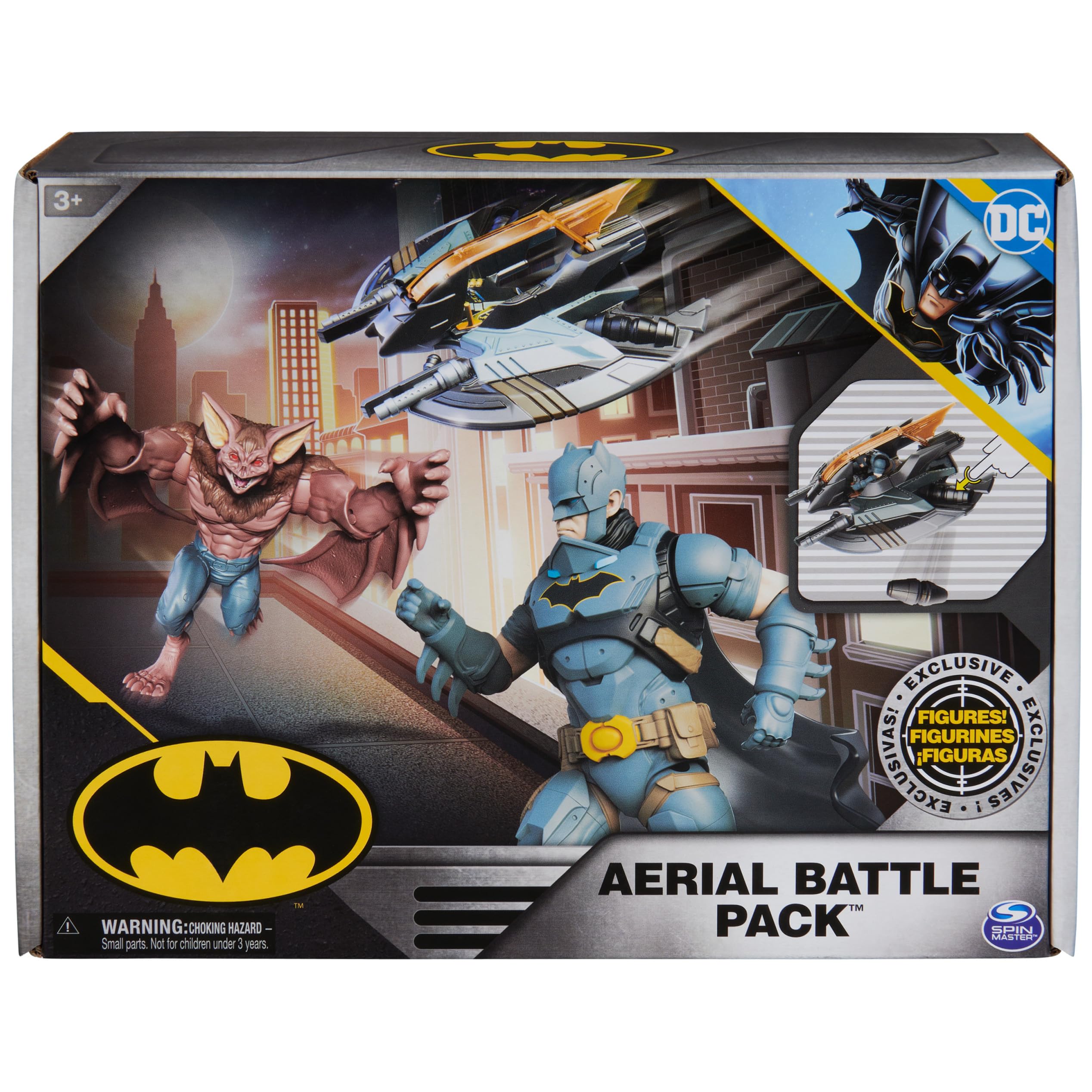 Foto 2 | Paquete De Batalla Aérea Batman De Toy Dc Comics Batwing Con Batman Y Man-bat - Venta Internacional.