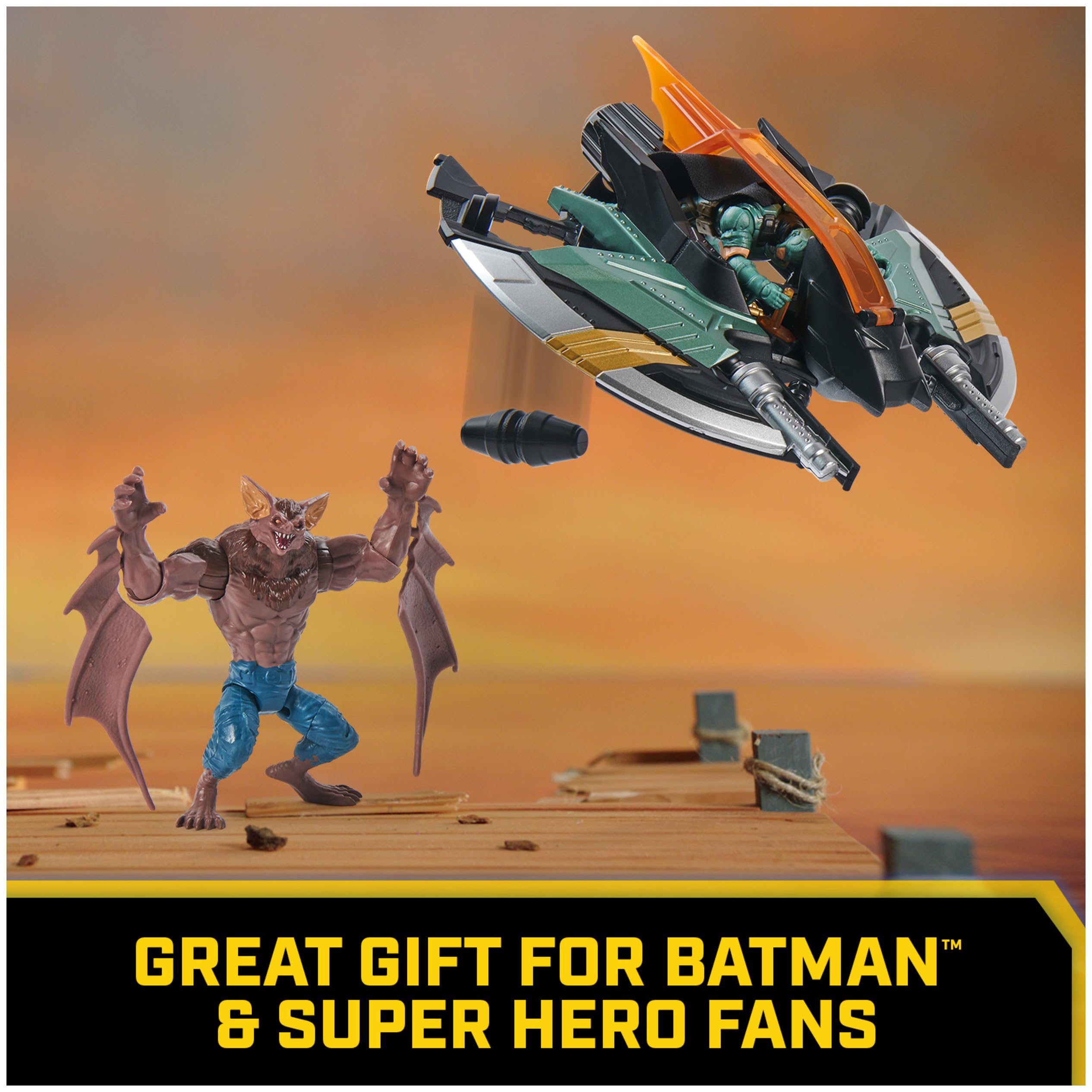 Foto 6 | Paquete De Batalla Aérea Batman De Toy Dc Comics Batwing Con Batman Y Man-bat - Venta Internacional.