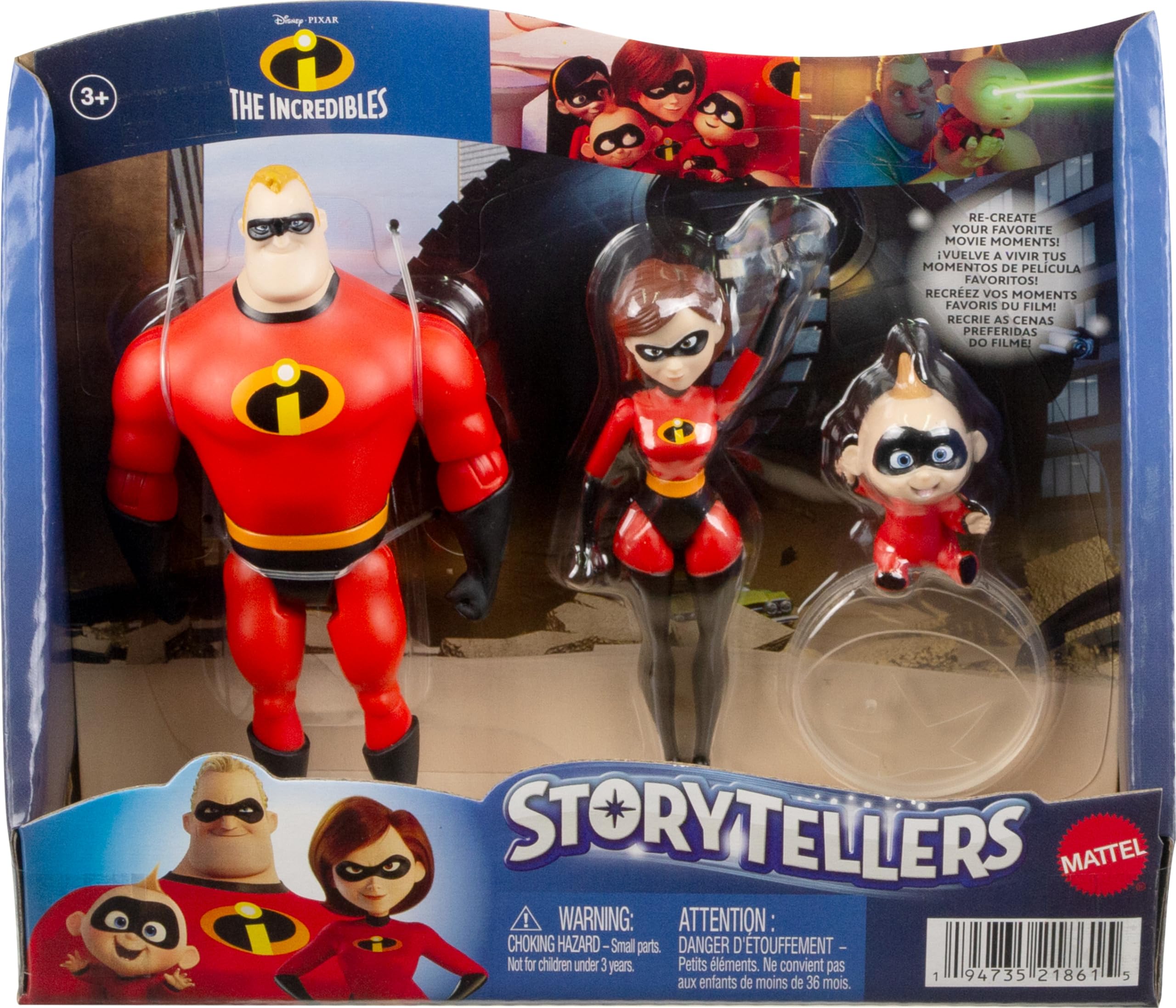 Foto 7 pulgar | Pack De Figuras De Acción Disney Pixar Incredibles Storyteller - Venta Internacional.