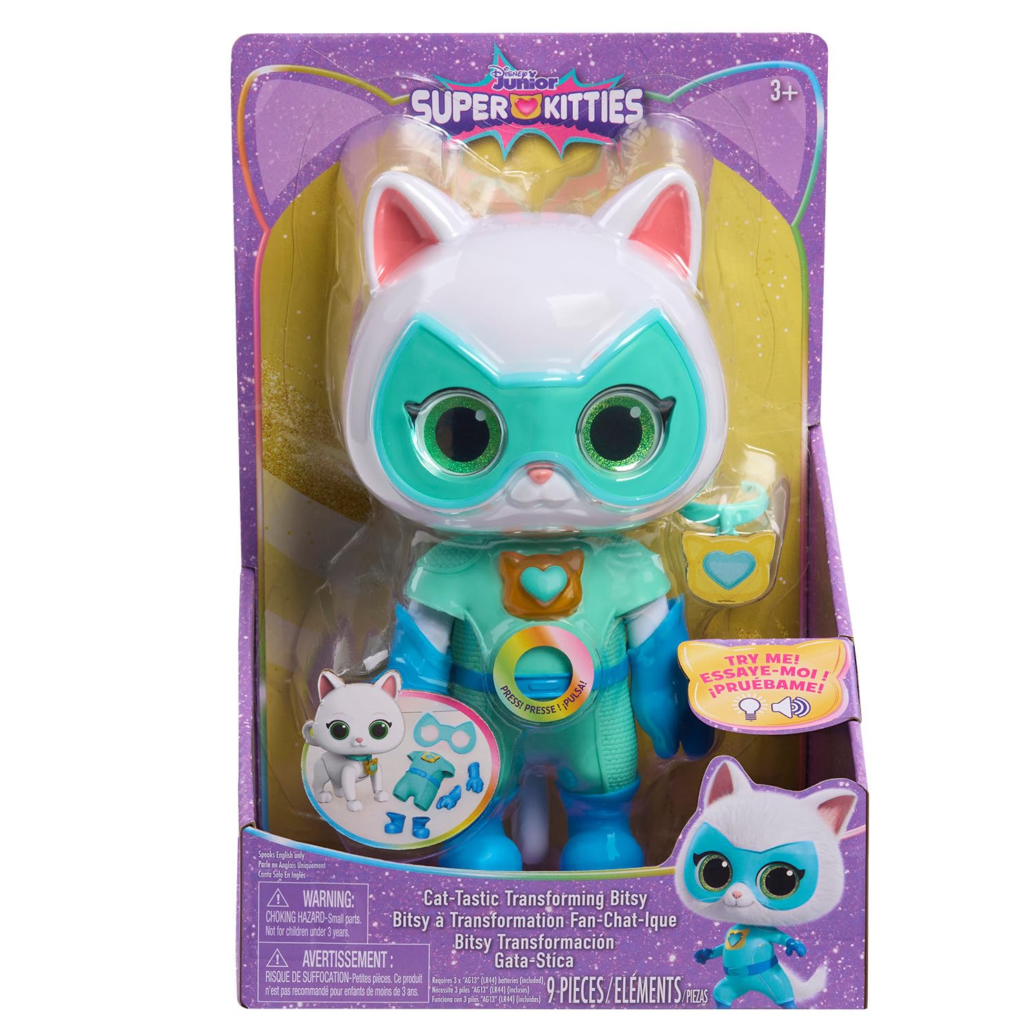 Foto 7 pulgar | Figura De Juguete Just Play Disney Junior Superkitties Cat-tastic - Venta Internacional.