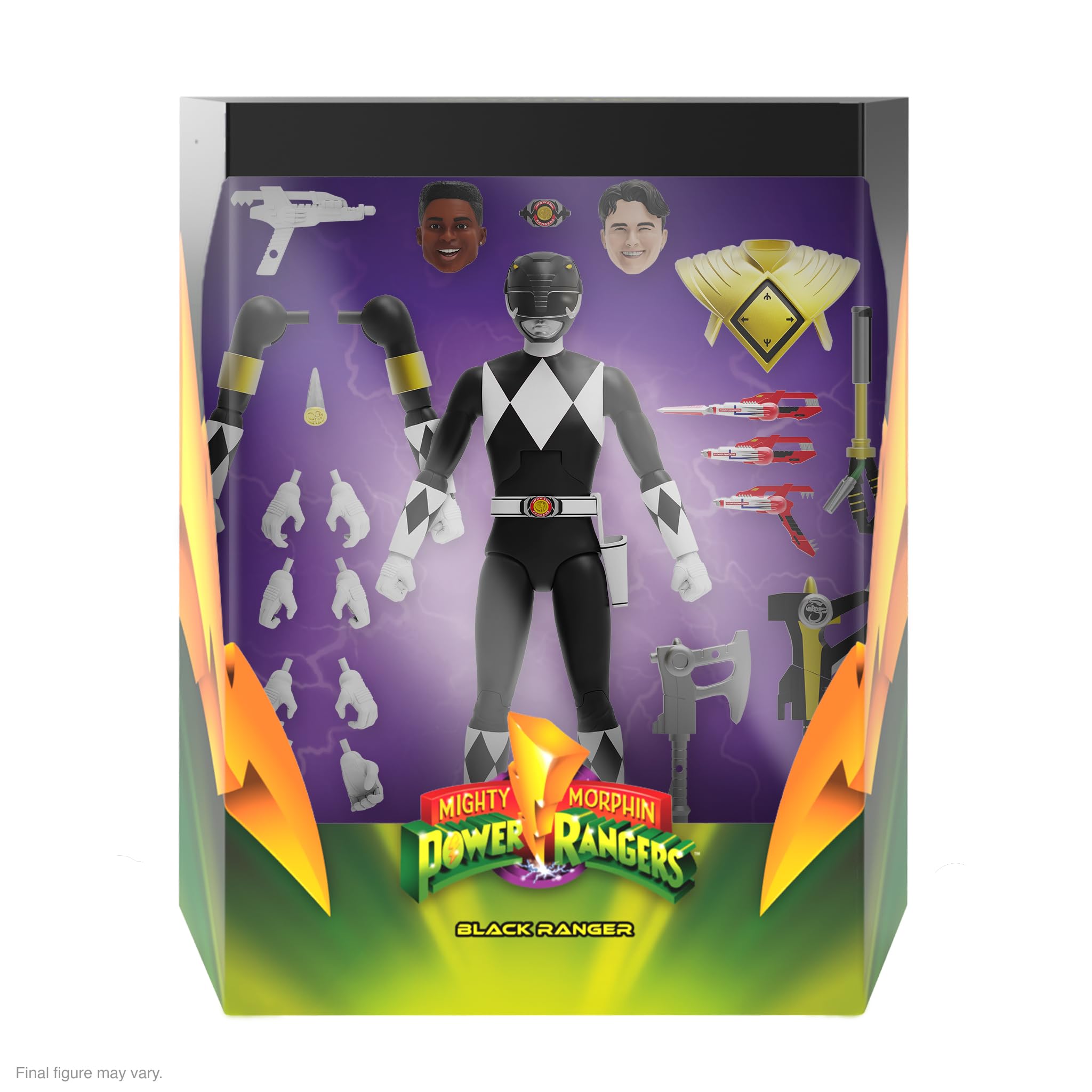 Foto 2 | Figura De Acción Super7 Ultimates! Mighty Morphin Power Rangers Black Ranger, 18 Cm - Venta Internacional.