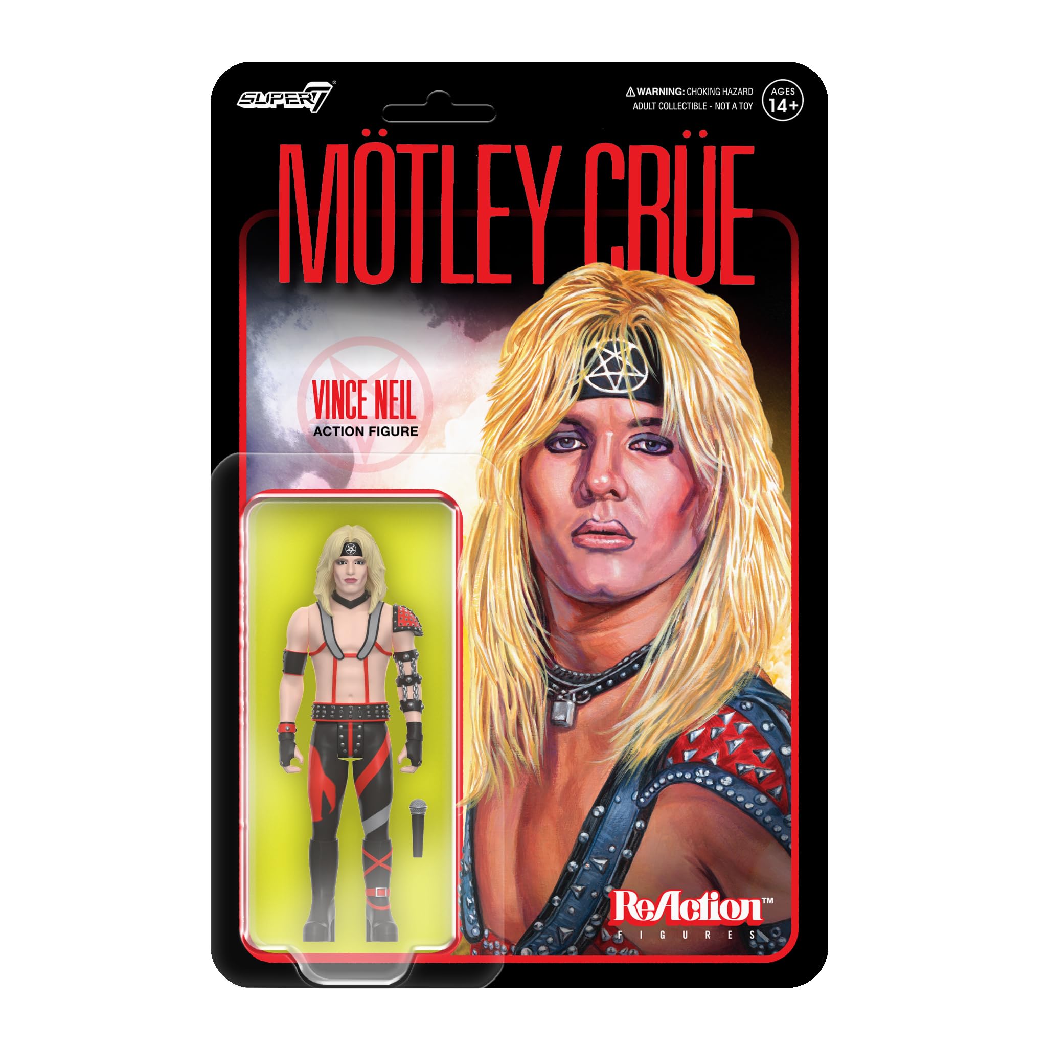 Figura De Acción Super7 Motley Crue Vince Neil 3.75 Con Accesorio - Venta Internacional.
