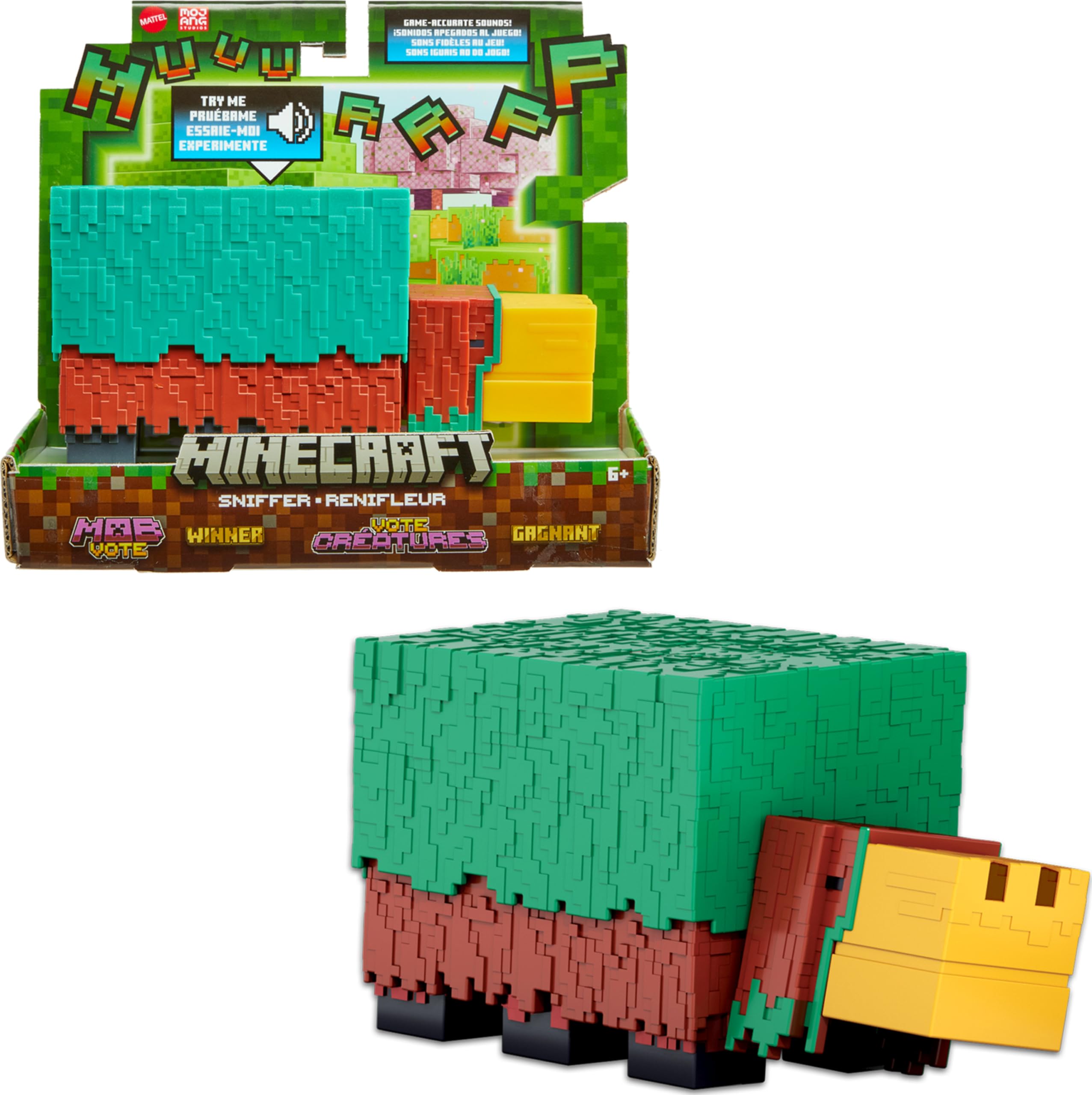 Foto 2 pulgar | Figura De Acción Mattel Minecraft Sniffer Con Sonidos Del Juego, 8 Cm - Venta Internacional.