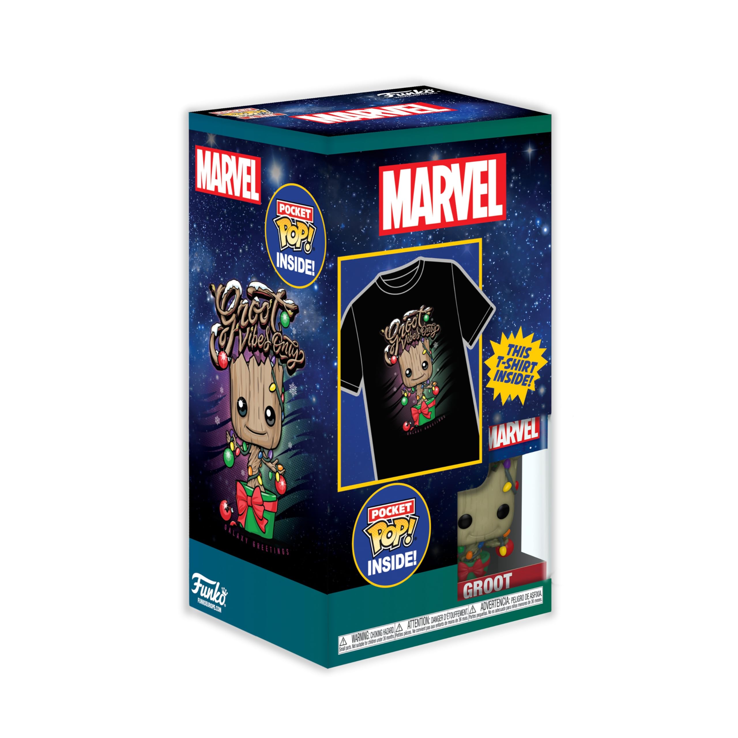 Foto 3 pulgar | ¡pocket Pop! & Tee Funko: Guardianes De La Galaxia Holiday Groot - Venta Internacional.