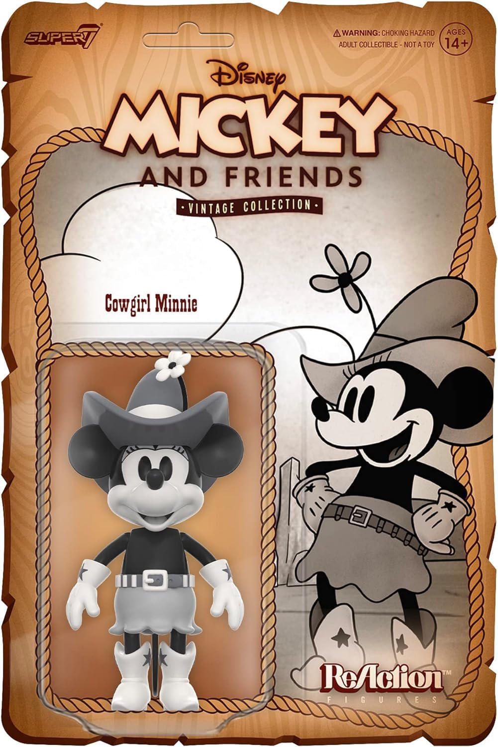 Foto 3 | Figura De Acción Super7 Disney Mickey Cowgirl Minnie 3.75 Pulgadas - Venta Internacional.