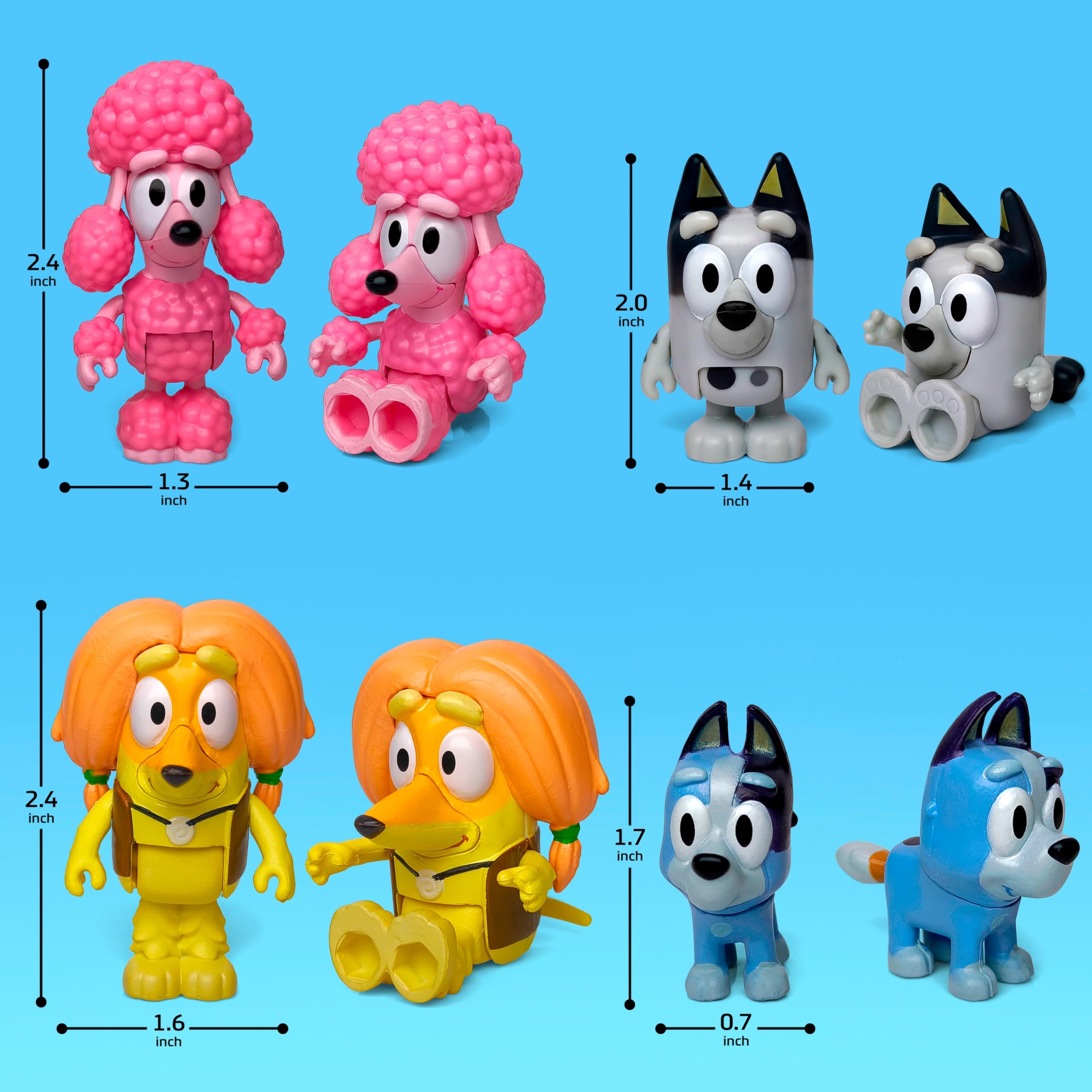 Foto 5 pulgar | Figuras De Acción Toysvill Bluey Dogs Family & Friends X12 - Venta Internacional.