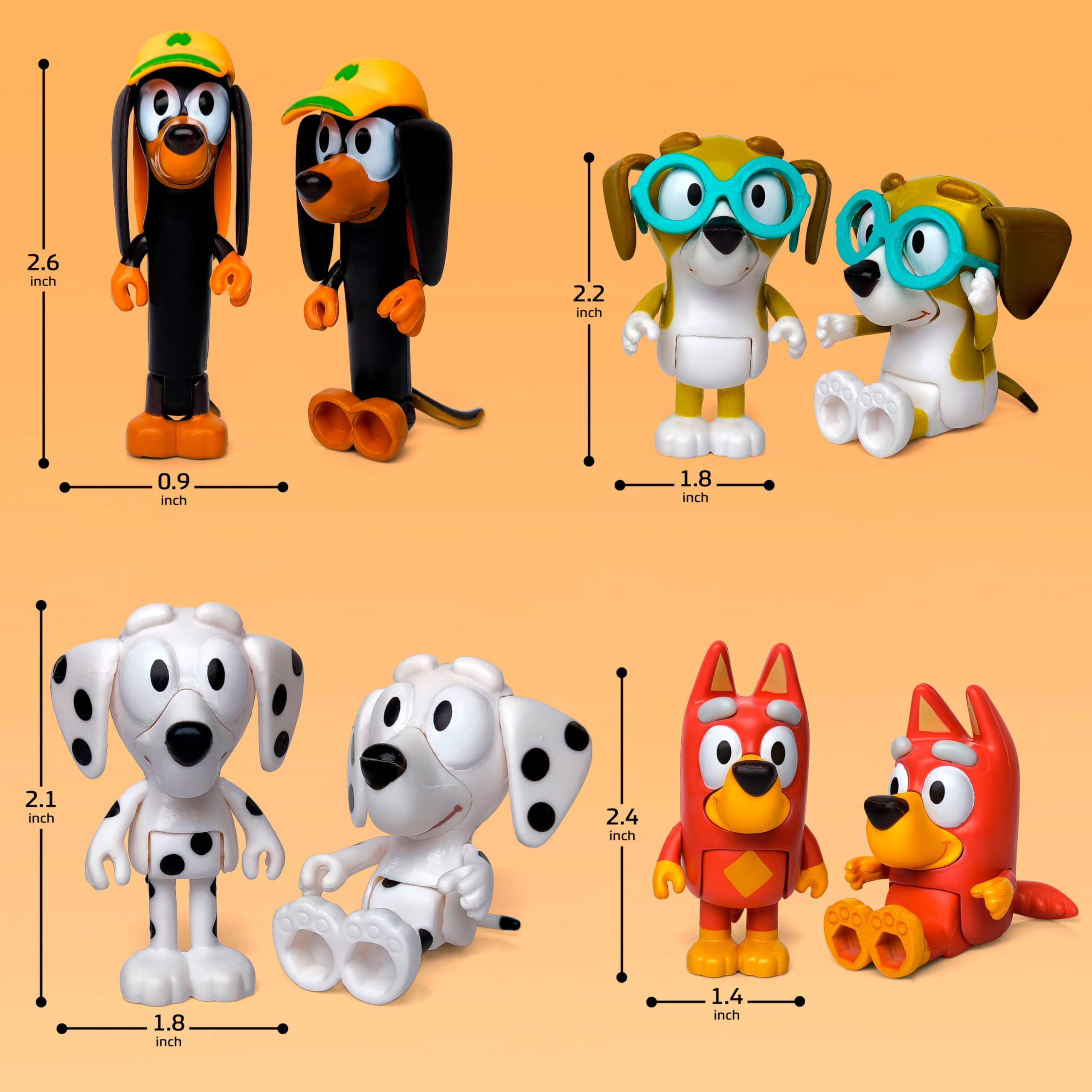 Foto 6 pulgar | Figuras De Acción Toysvill Bluey Dogs Family & Friends X12 - Venta Internacional.