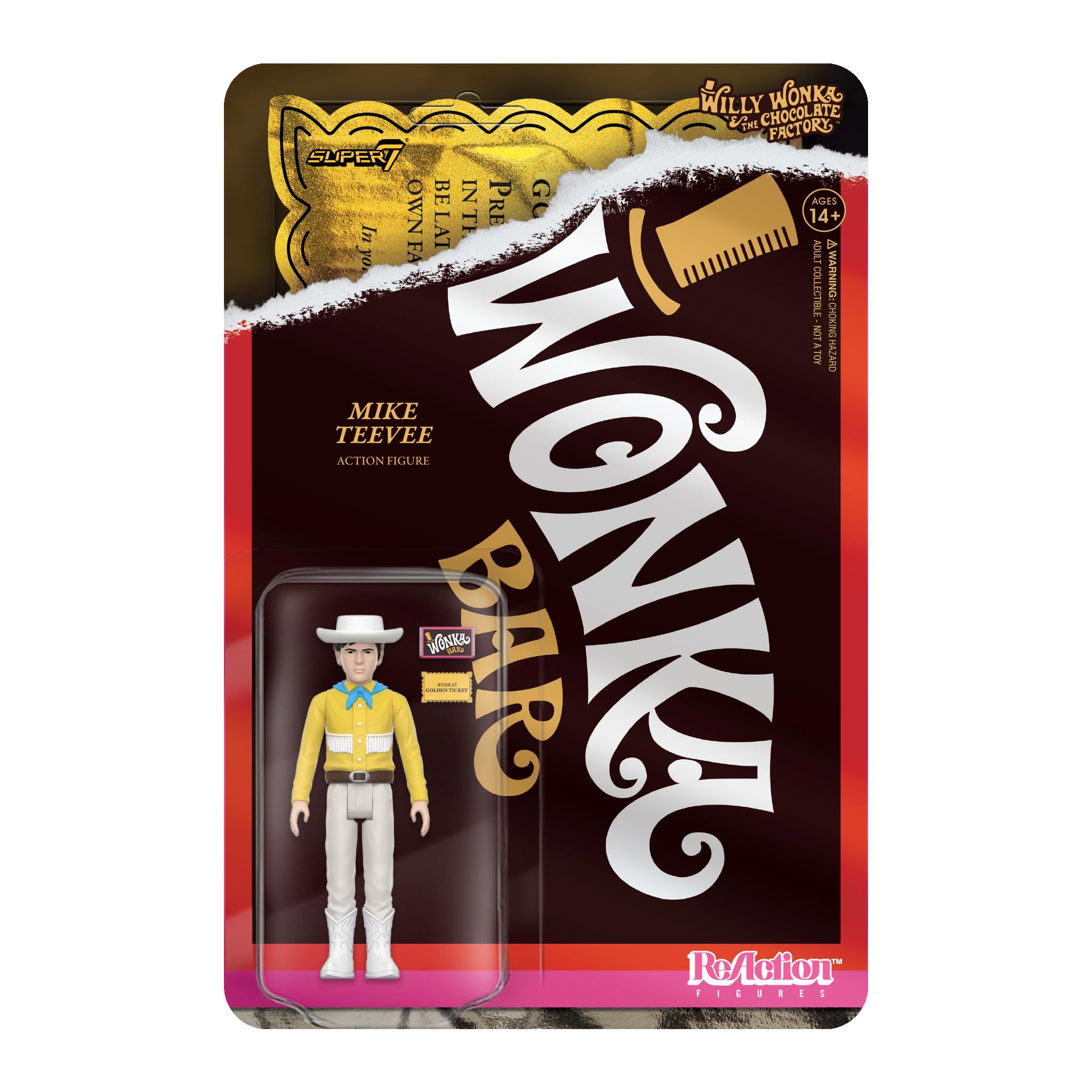 Figura De Acción Super7 Willy Wonka Mike Teevee De 9,5 Cm Con Accesorio - Venta Internacional.