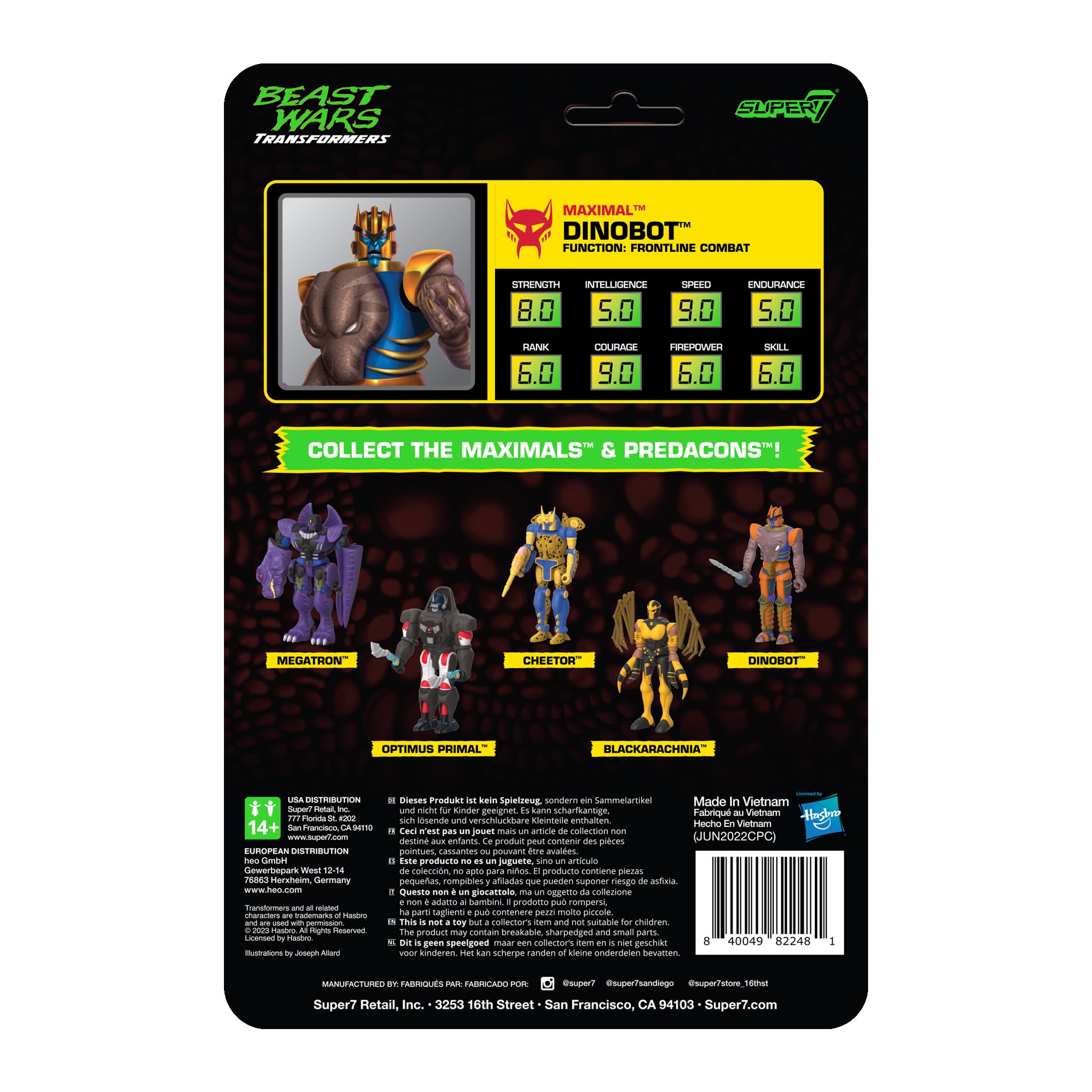 Foto 4 pulgar | Figura De Acción Super7 Transformers Reaction Wave 7 Dino Bot - Venta Internacional.