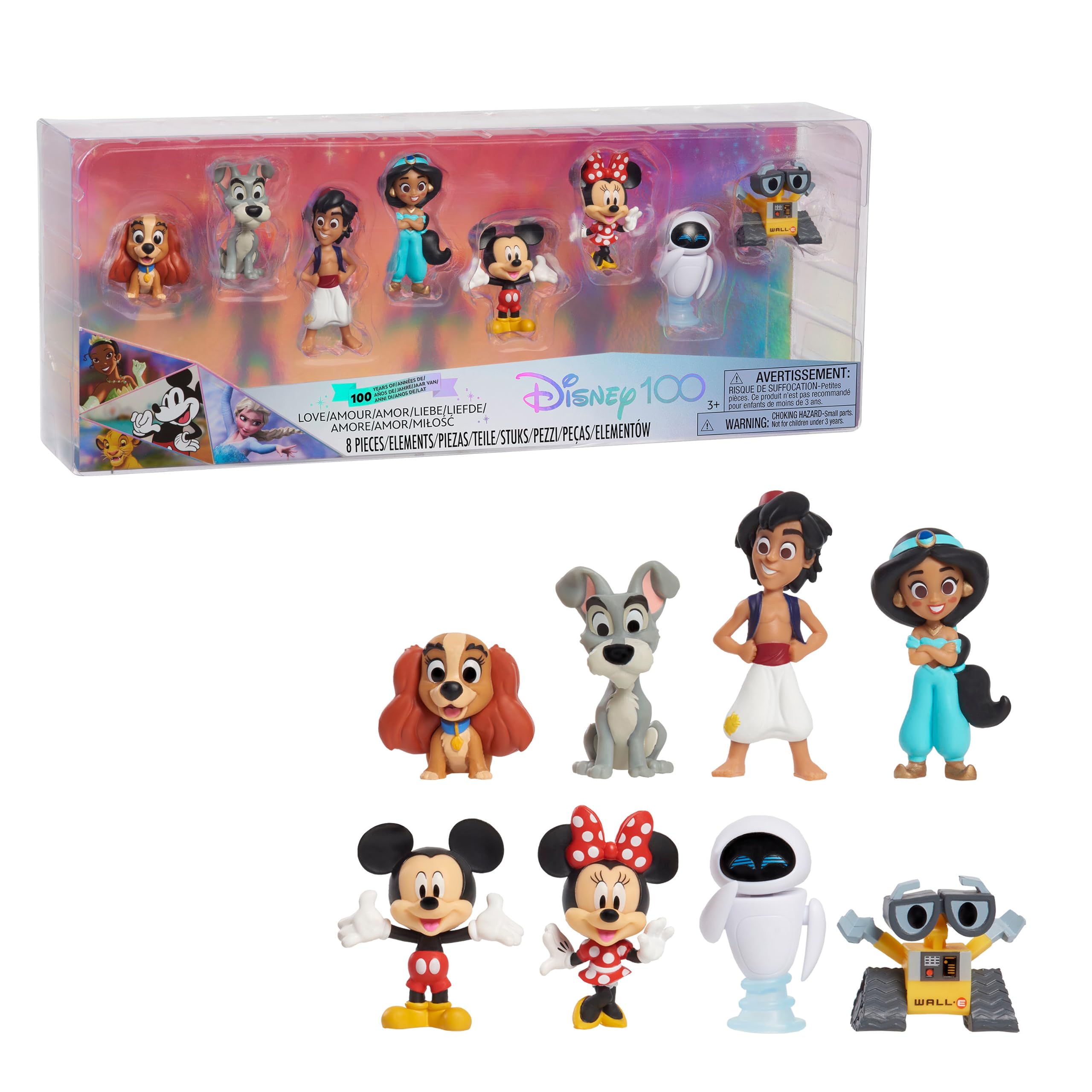 Foto 2 pulgar | Pack De 8 Figuras Just Play Disney 100 Years Of Love - Venta Internacional.