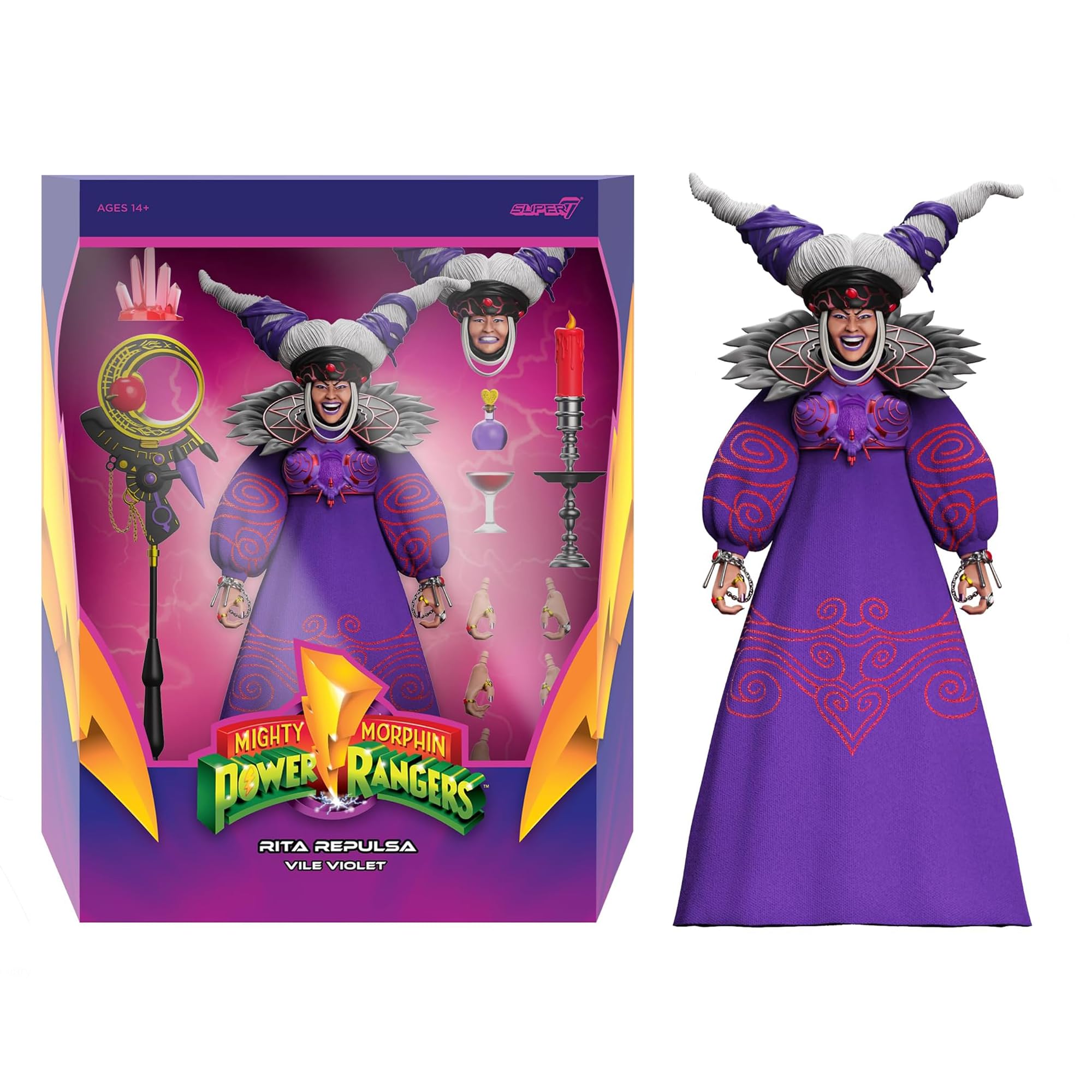 Figura De Acción Super7 Ultimates! Rita Repulsa De Mighty Morphin Power Rangers - Venta Internacional.