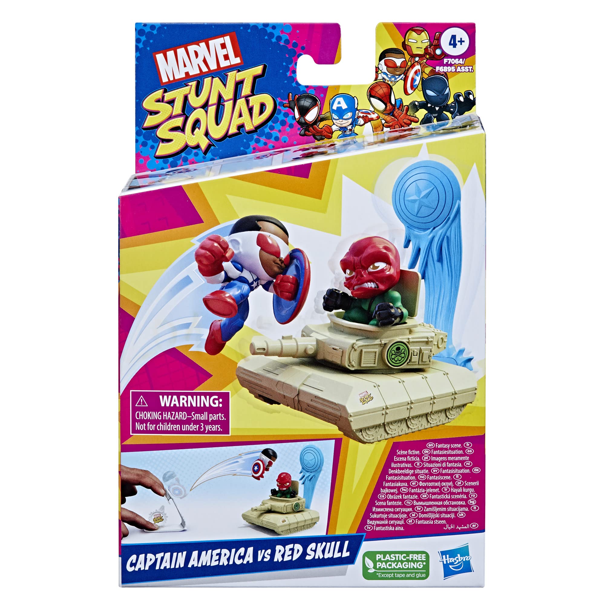 Foto 4 pulgar | Set De Juego Marvel Stunt Squad Capitán América Contra Red Skull - Venta Internacional.