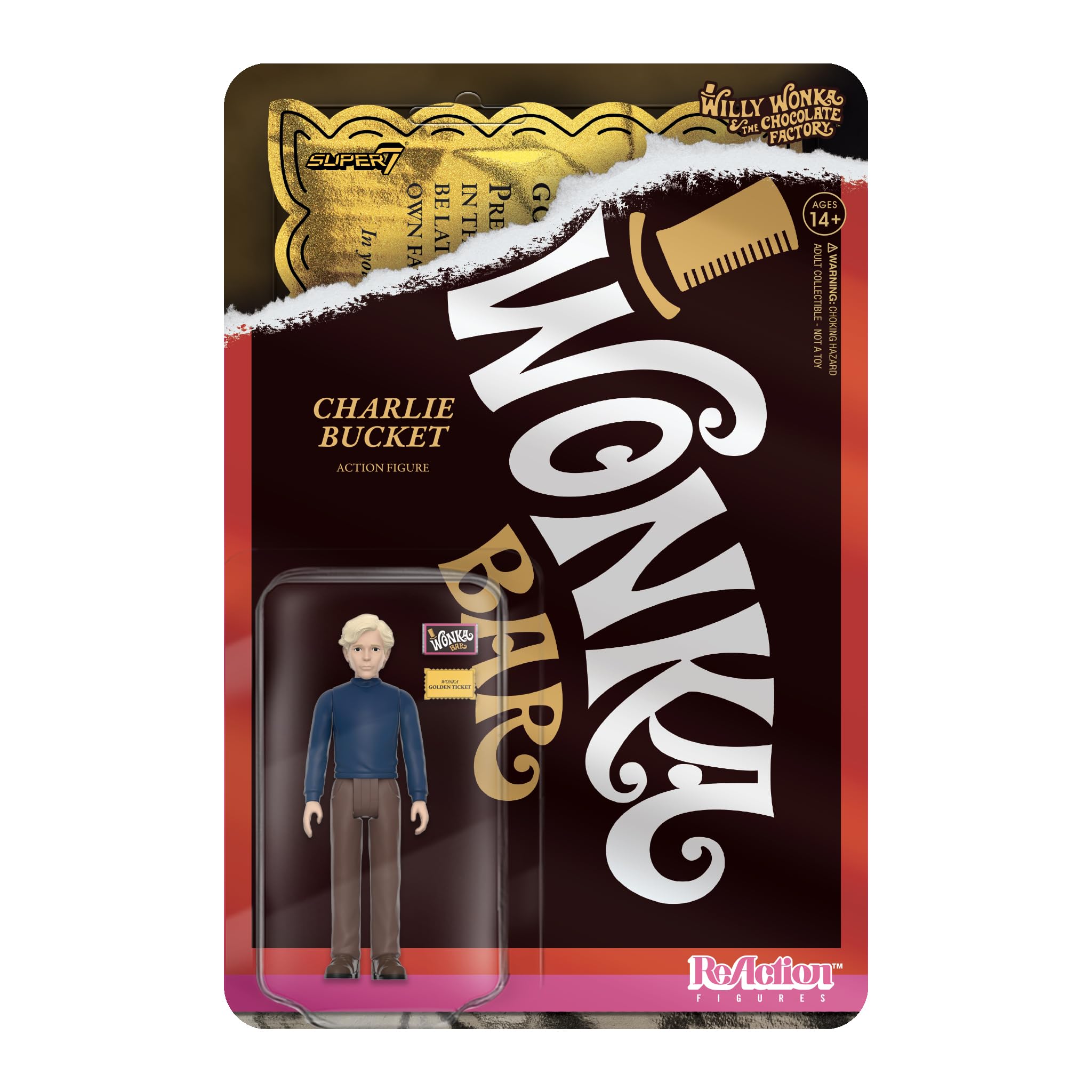 Figura De Acción Super7 Willy Wonka Y Charlie Bucket De La Fábrica De Chocolate - Venta Internacional.