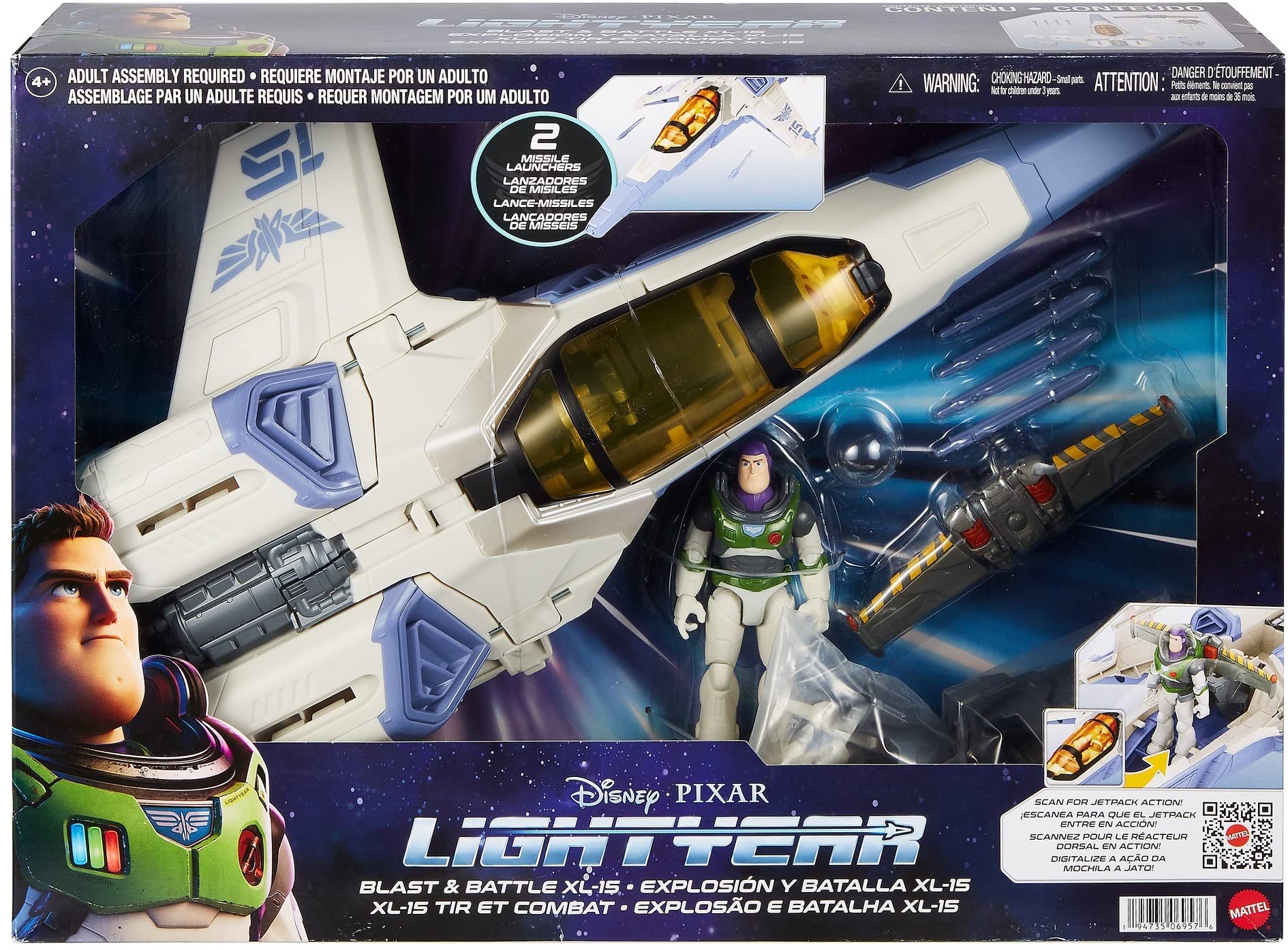 Foto 7 pulgar | Vehículo De Juguete Mattel Disney Pixar Lightyear Xl-15 Con Buzz De 5 Pulgadas - Venta Internacional.