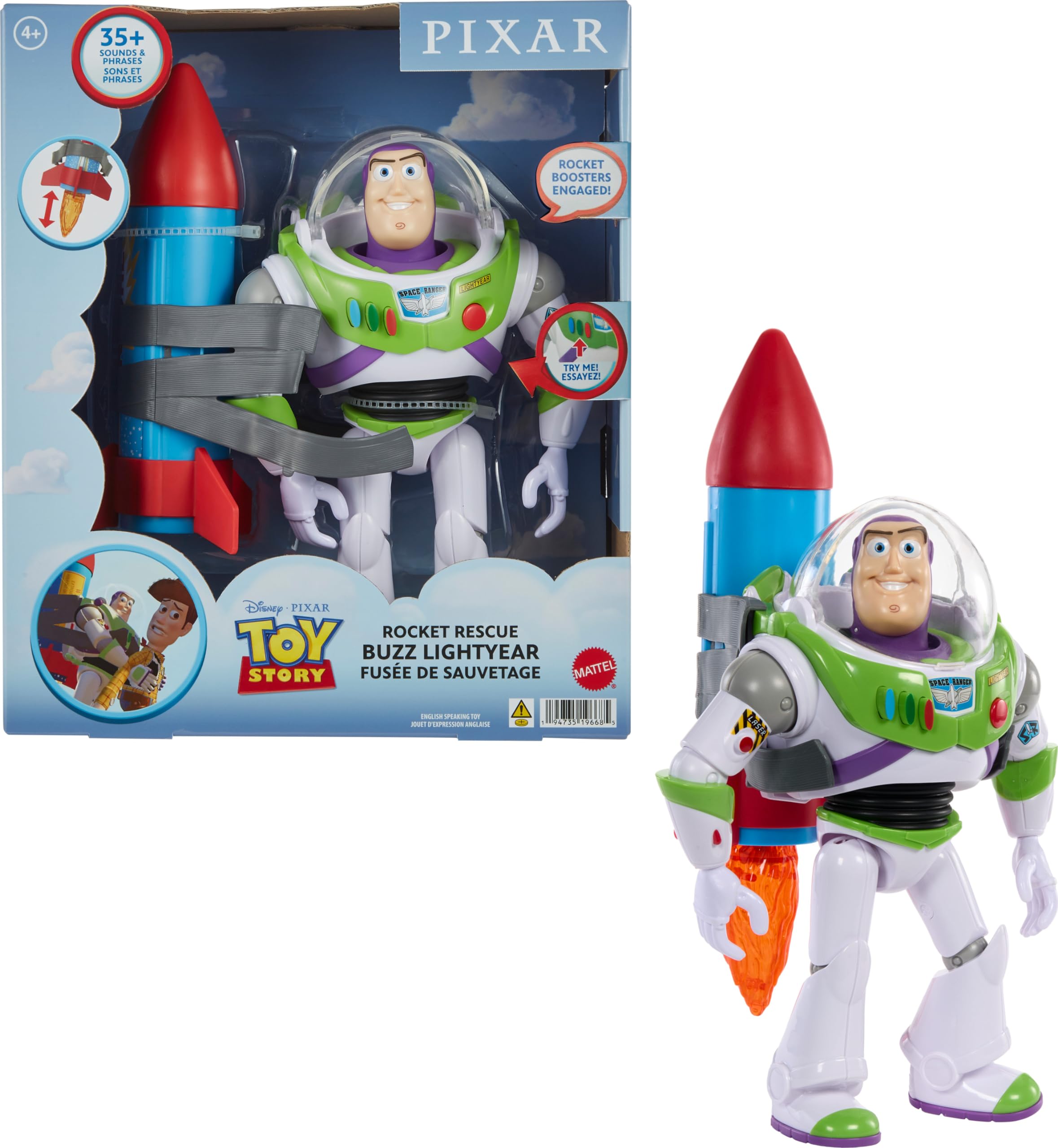 Foto 2 pulgar | Figura De Acción Mattel Disney Pixar Toy Story Buzz Lightyear - Venta Internacional.