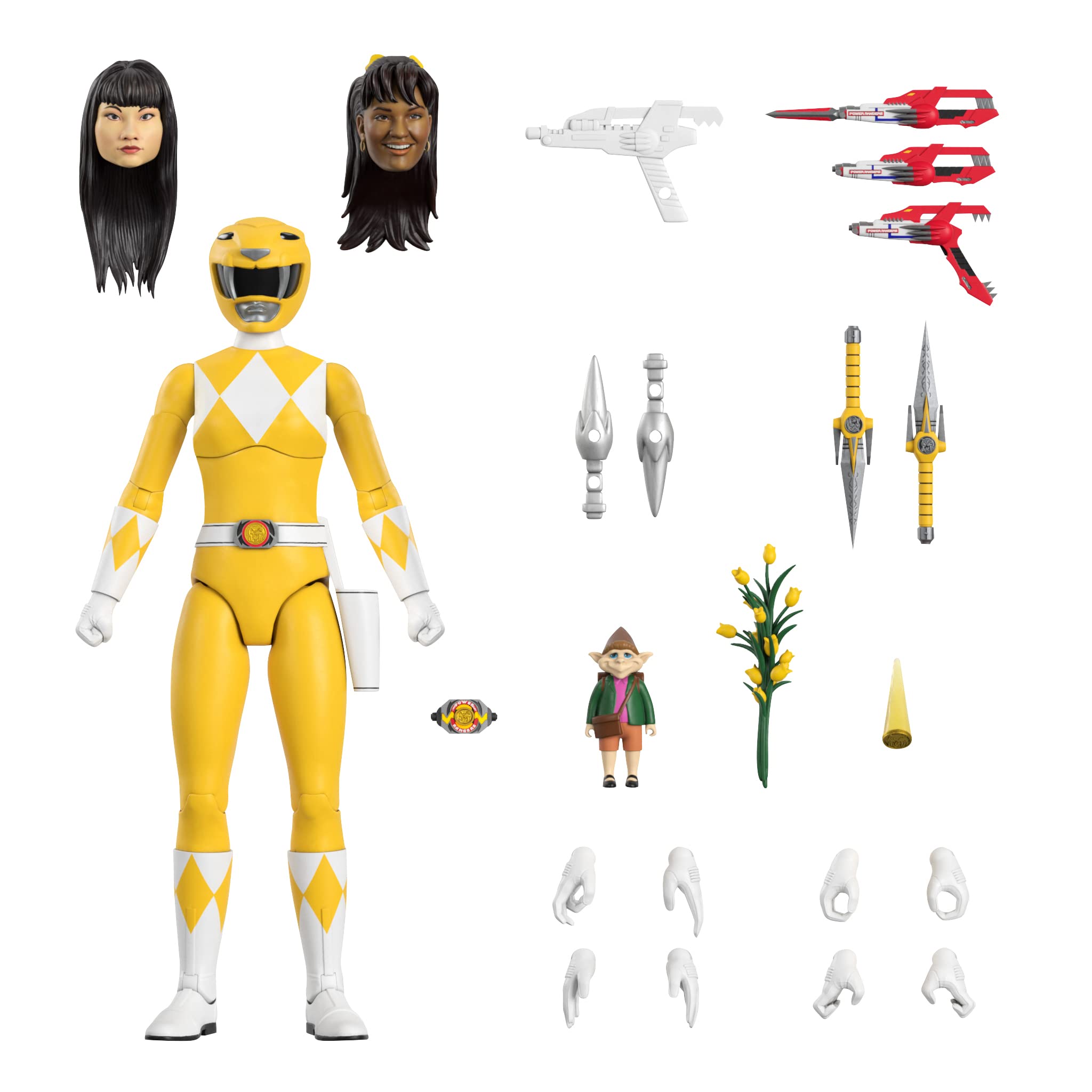 Figura De Acción Super7 Ultimates! Mighty Morphin Power Rangers Yellow Ranger - Venta Internacional.