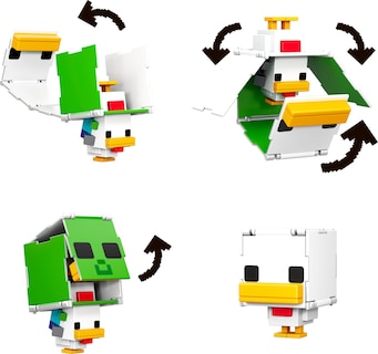 Foto 5 | Figure Mattel Minecraft Flippin' Figs Sheep & Chicken, Paquete De 2 - Venta Internacional.