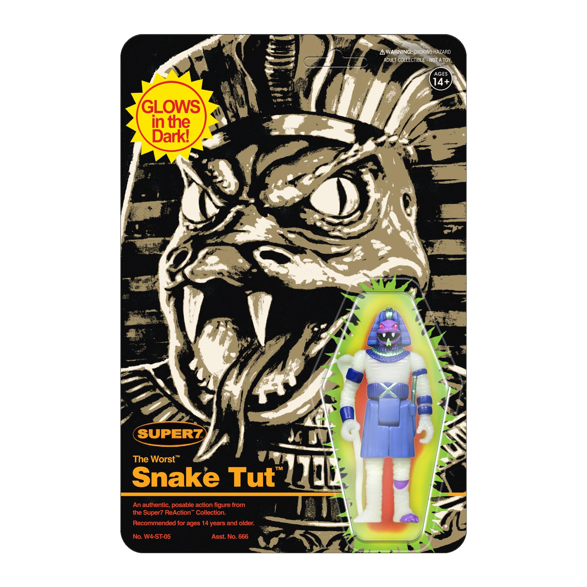 Figura De Acción Super7 The Worst Snake Tut Monster Glow 9,5 Cm - Venta Internacional.