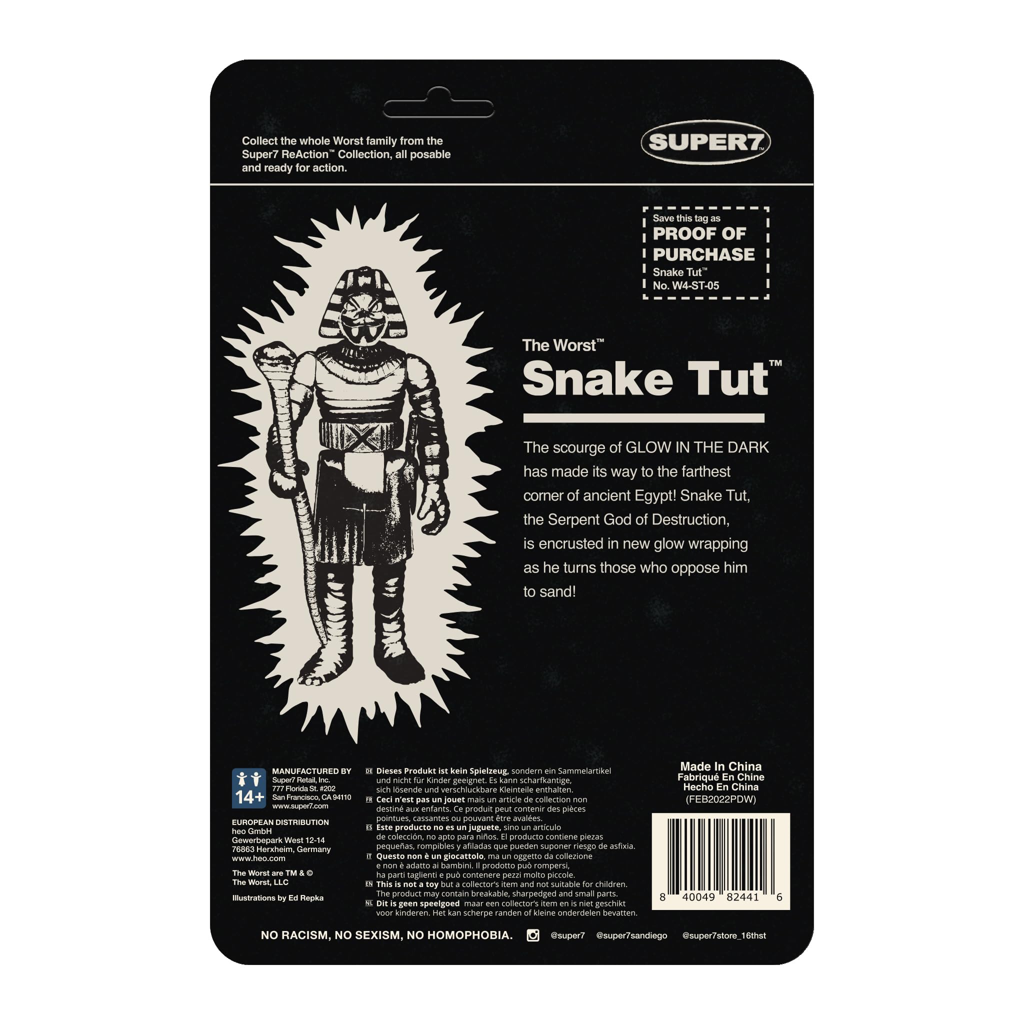 Foto 4 pulgar | Figura De Acción Super7 The Worst Snake Tut Monster Glow 9,5 Cm - Venta Internacional.