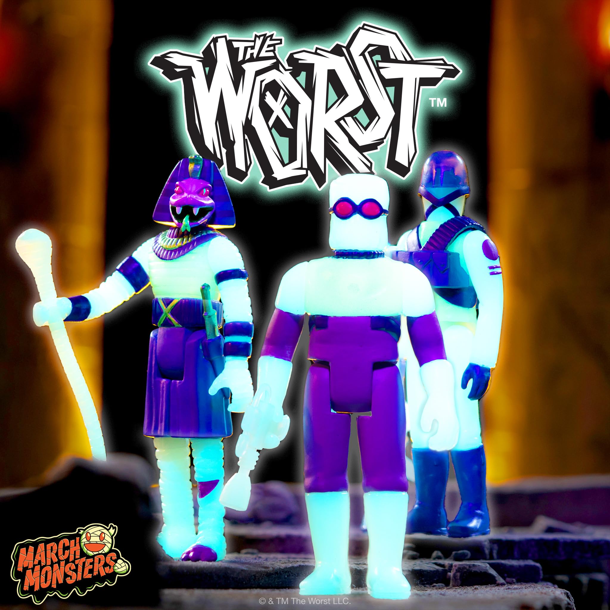 Foto 5 | Figura De Acción Super7 The Worst Snake Tut Monster Glow 9,5 Cm - Venta Internacional.