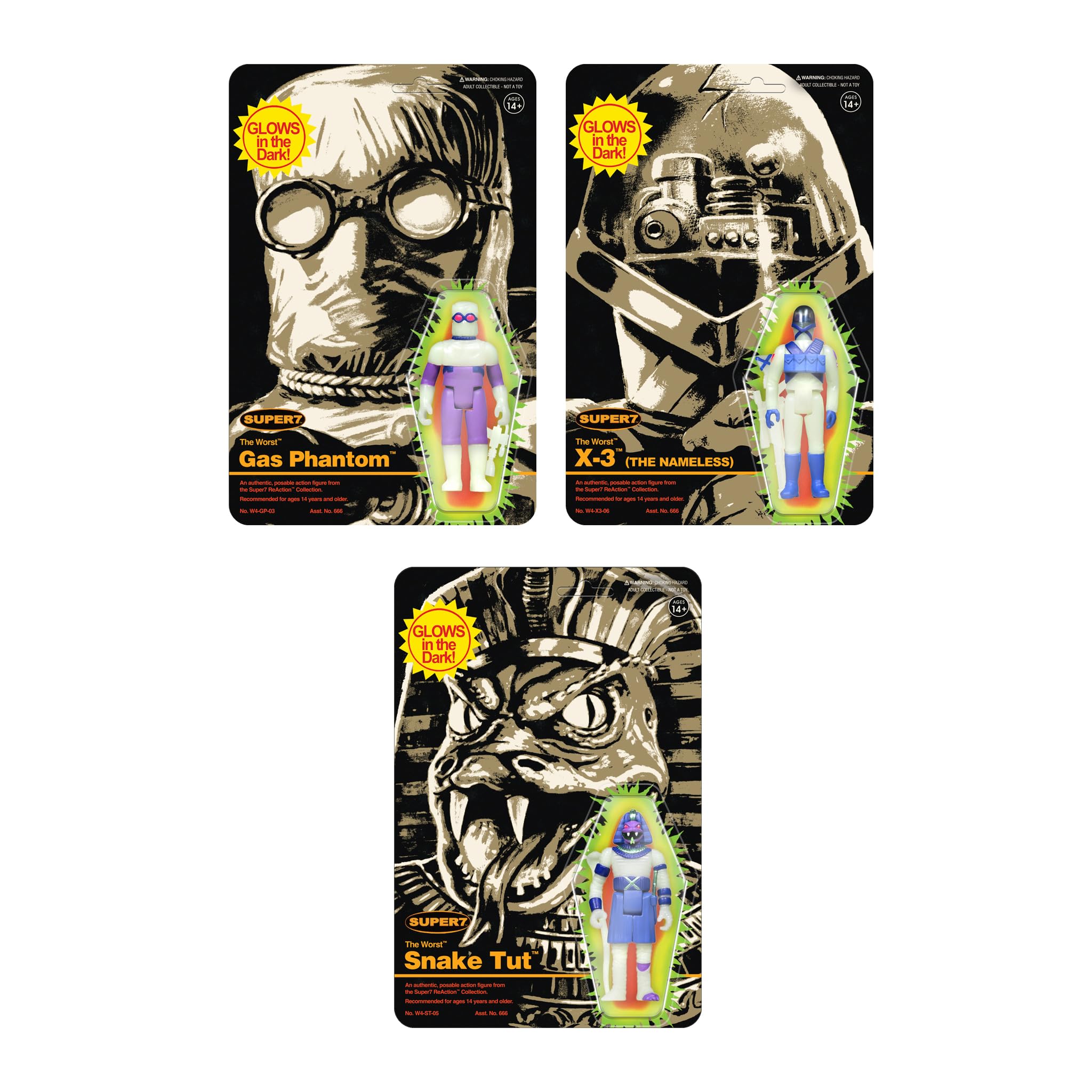 Foto 7 pulgar | Figura De Acción Super7 The Worst Snake Tut Monster Glow 9,5 Cm - Venta Internacional.