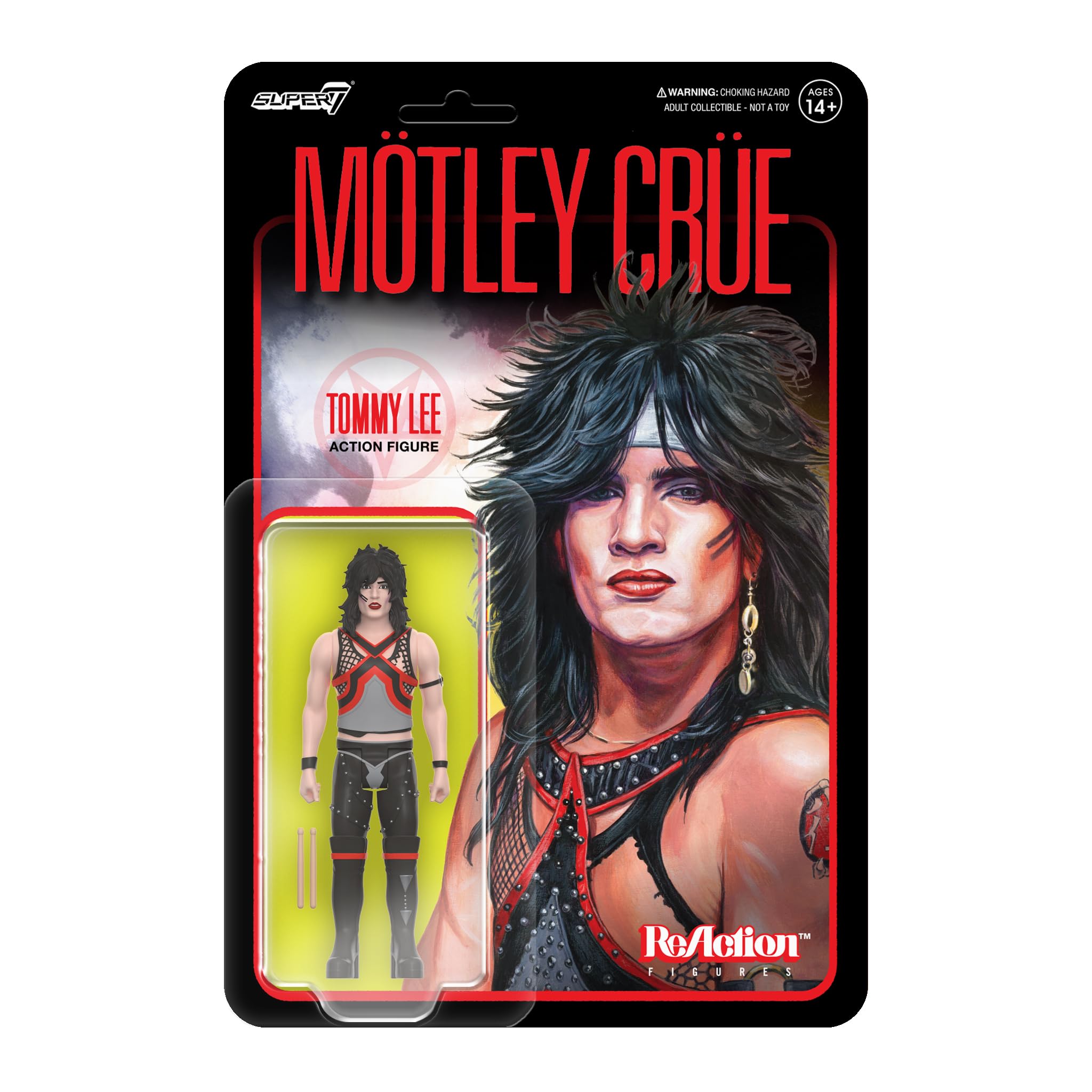 Foto 2 pulgar | Figura De Acción Super7 Motley Crue Tommy Lee De 9,5 Cm Con Accesorio - Venta Internacional.