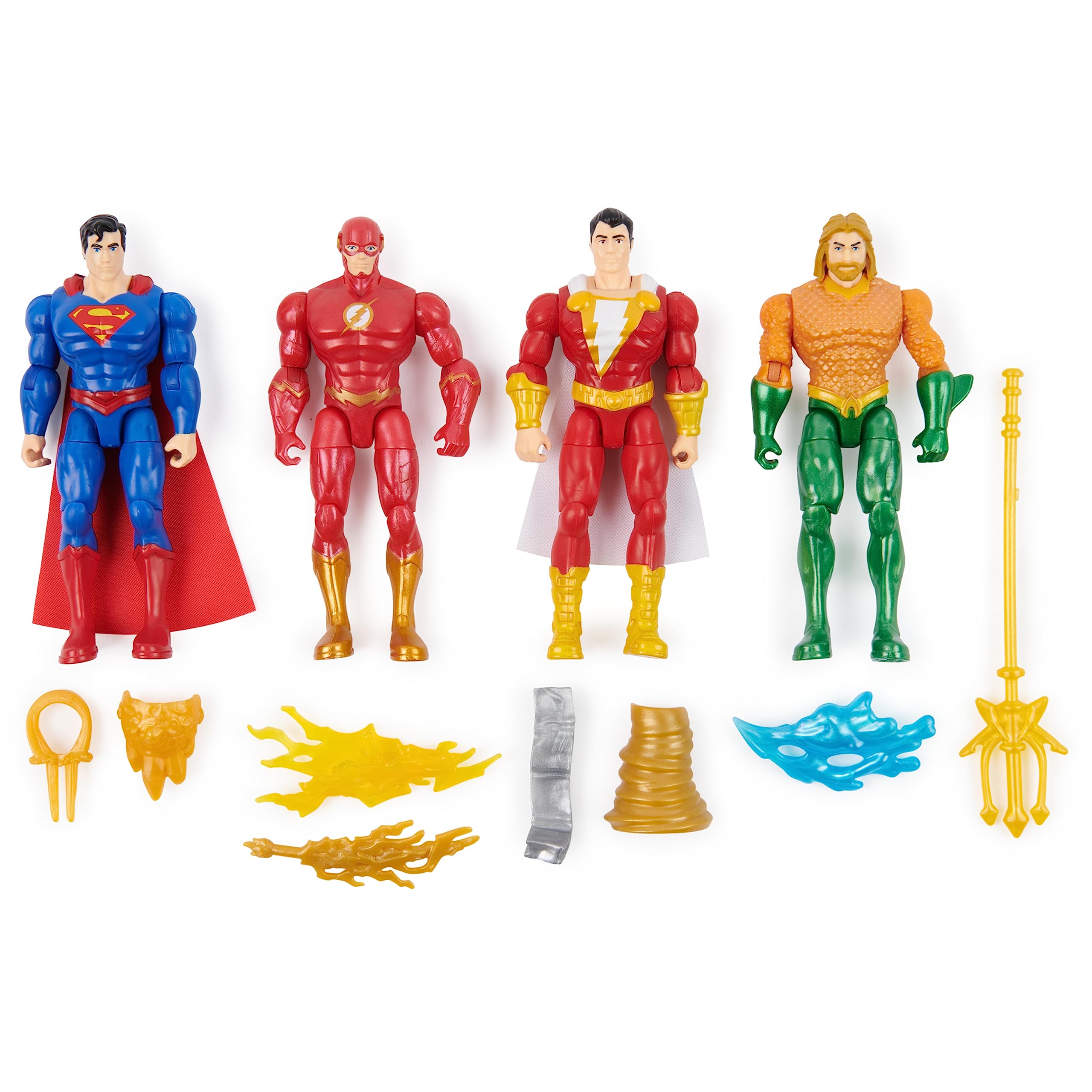 Foto 2 pulgar | Pack De 4 Figuras De Acción Dc Comics Superman The Flash Shazam - Venta Internacional.