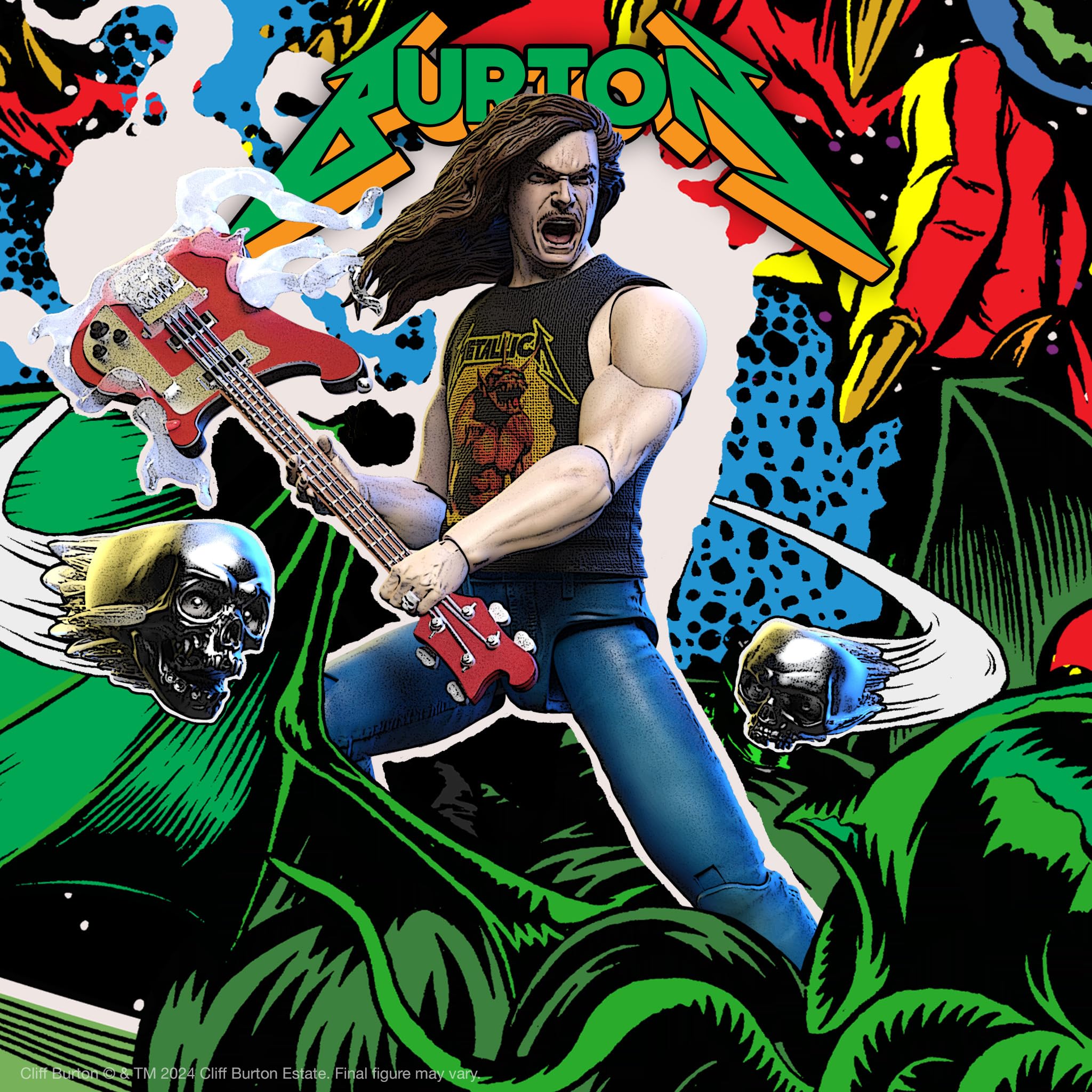 Foto 6 | Figura De Acción Super7 Ultimates! Cliff Burton 18 Cm - Metallica - Venta Internacional.