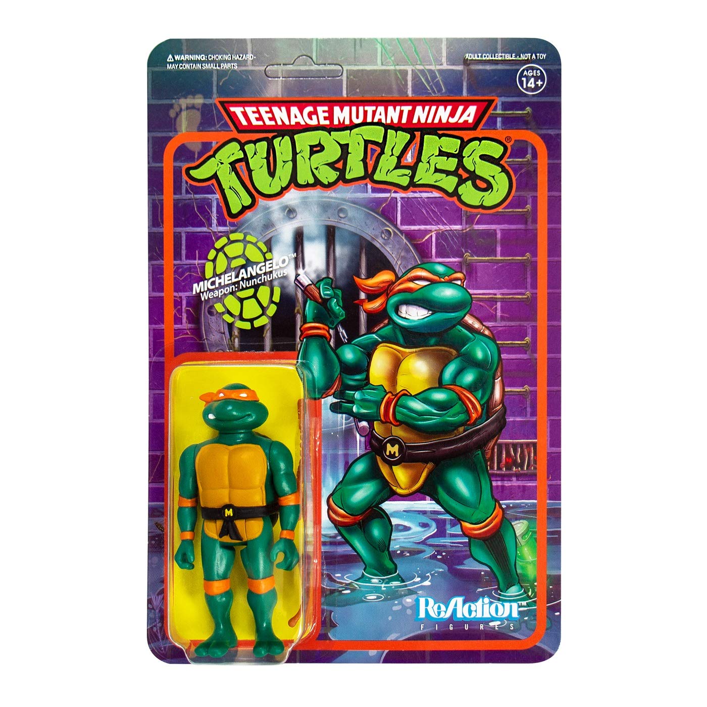 Foto 4 pulgar | Figura De Acción Super7 Teenage Mutant Ninja Turtles Michelangelo, 9,5 Cm - Venta Internacional.