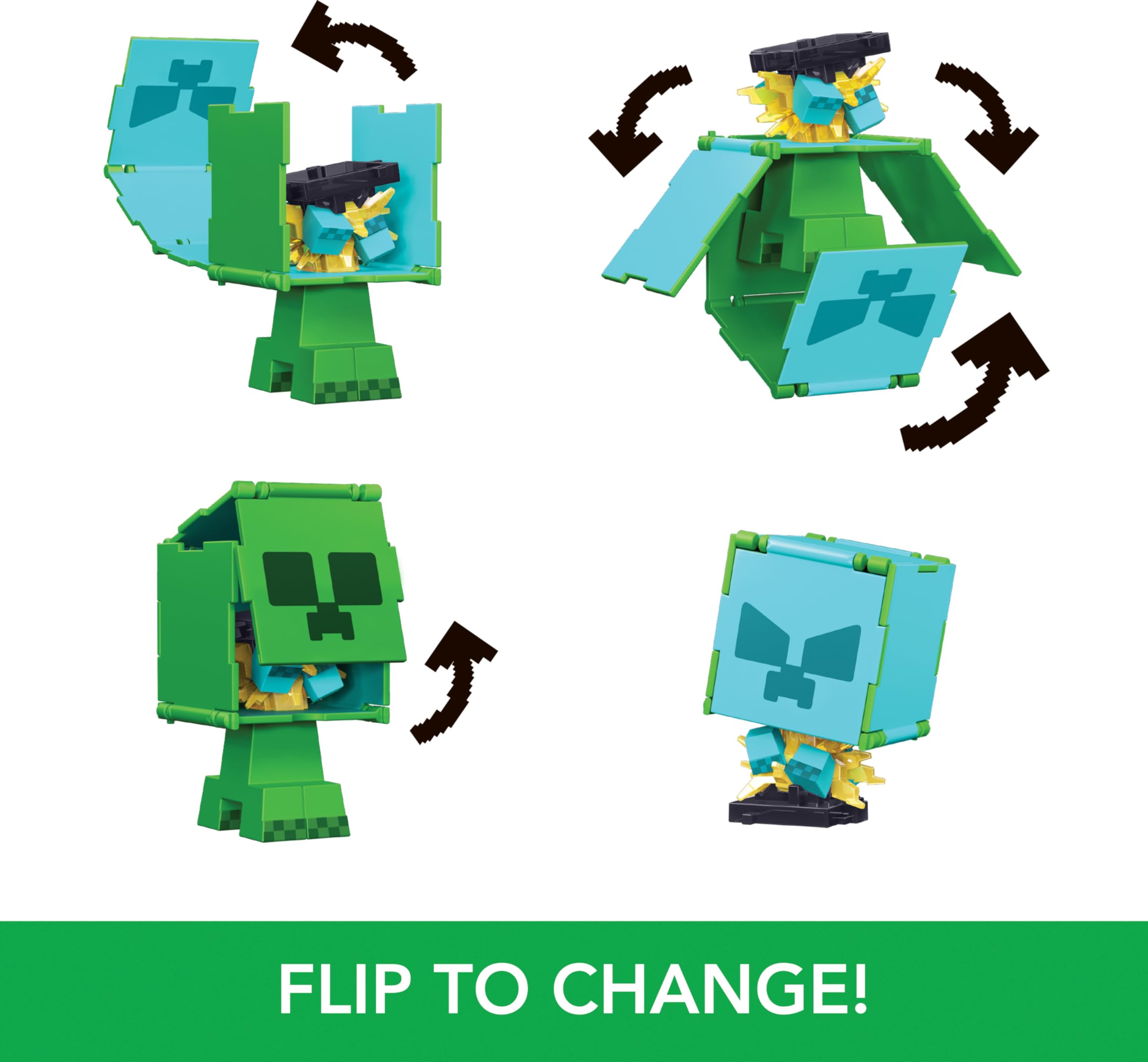 Foto 5 pulgar | Figuras Flippin' Figs De Toy Mattel De Minecraft Con Fidget 2 En 1 - Venta Internacional.