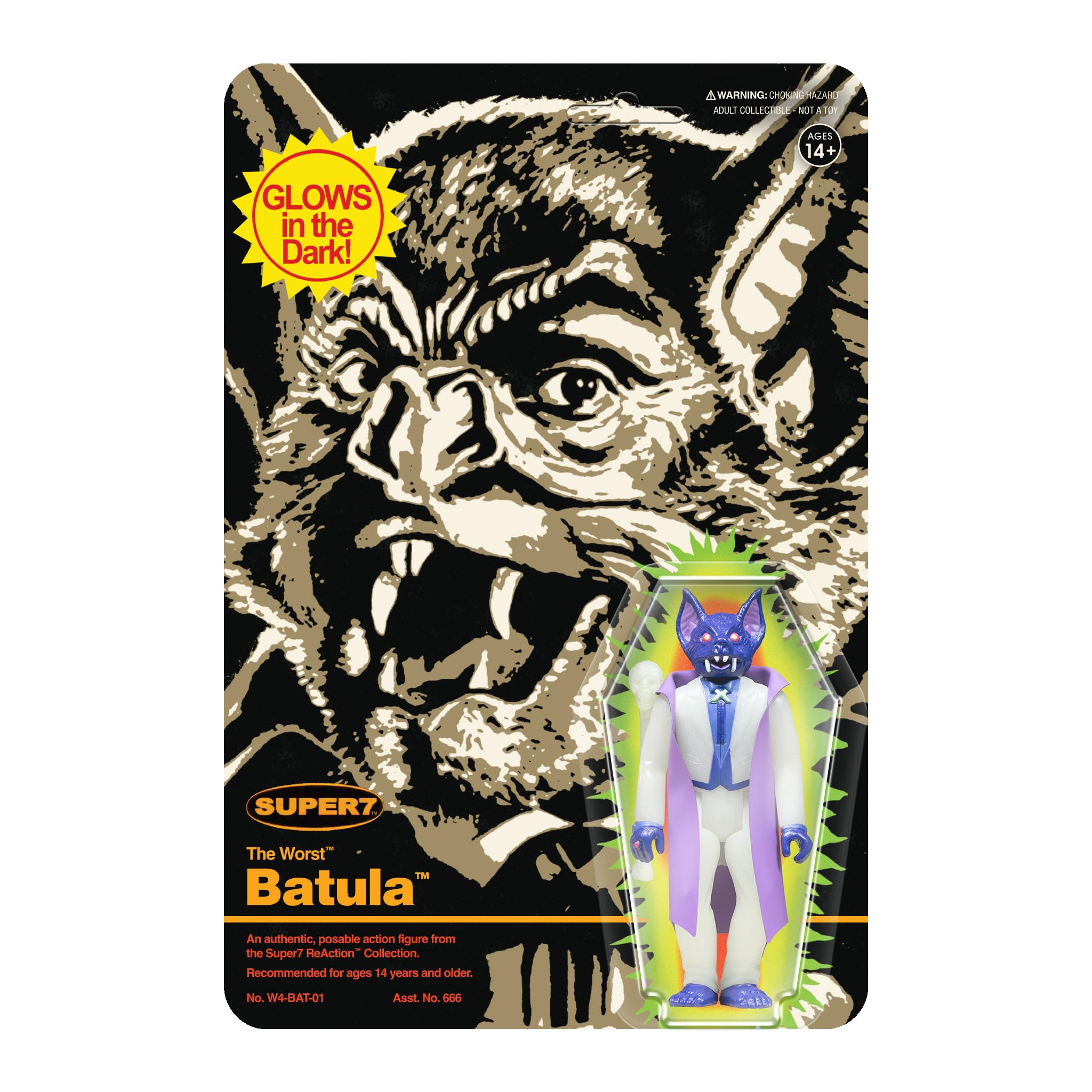 Figura De Acción Super7 The Worst Batula Monster Glow, 9,5 Cm - Venta Internacional.